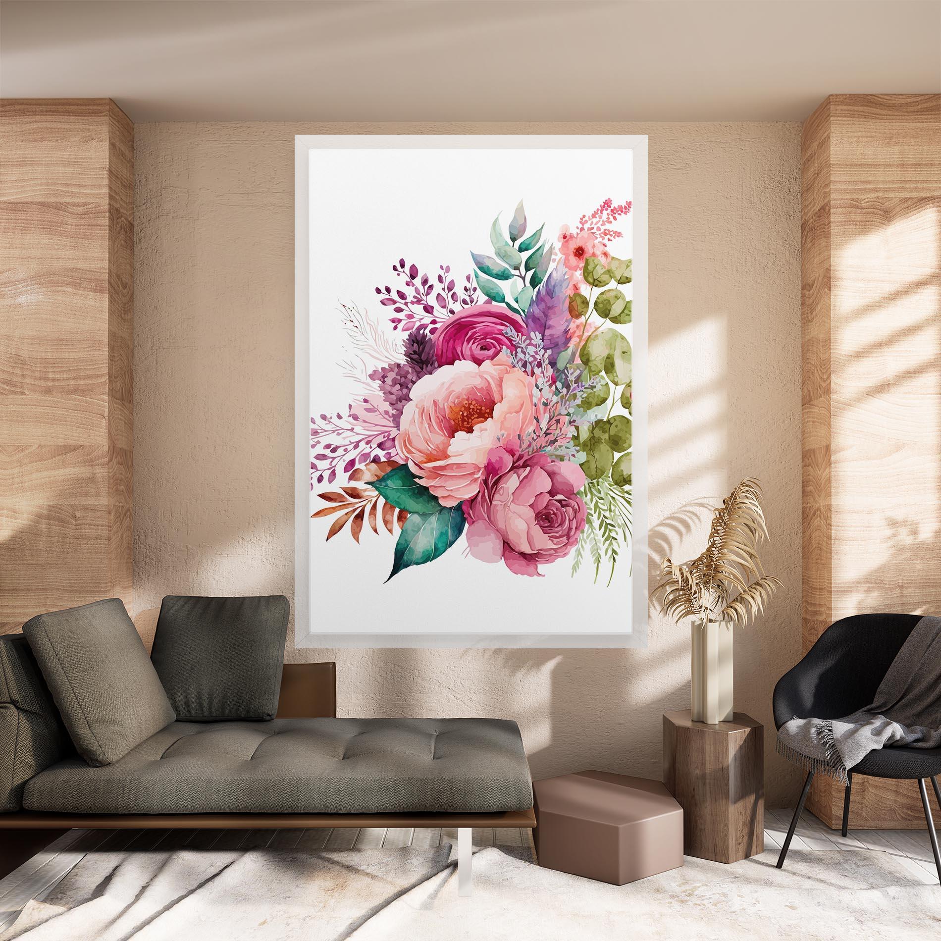 Tablou Canvas Bouquet Of Pink Roses mockup 8