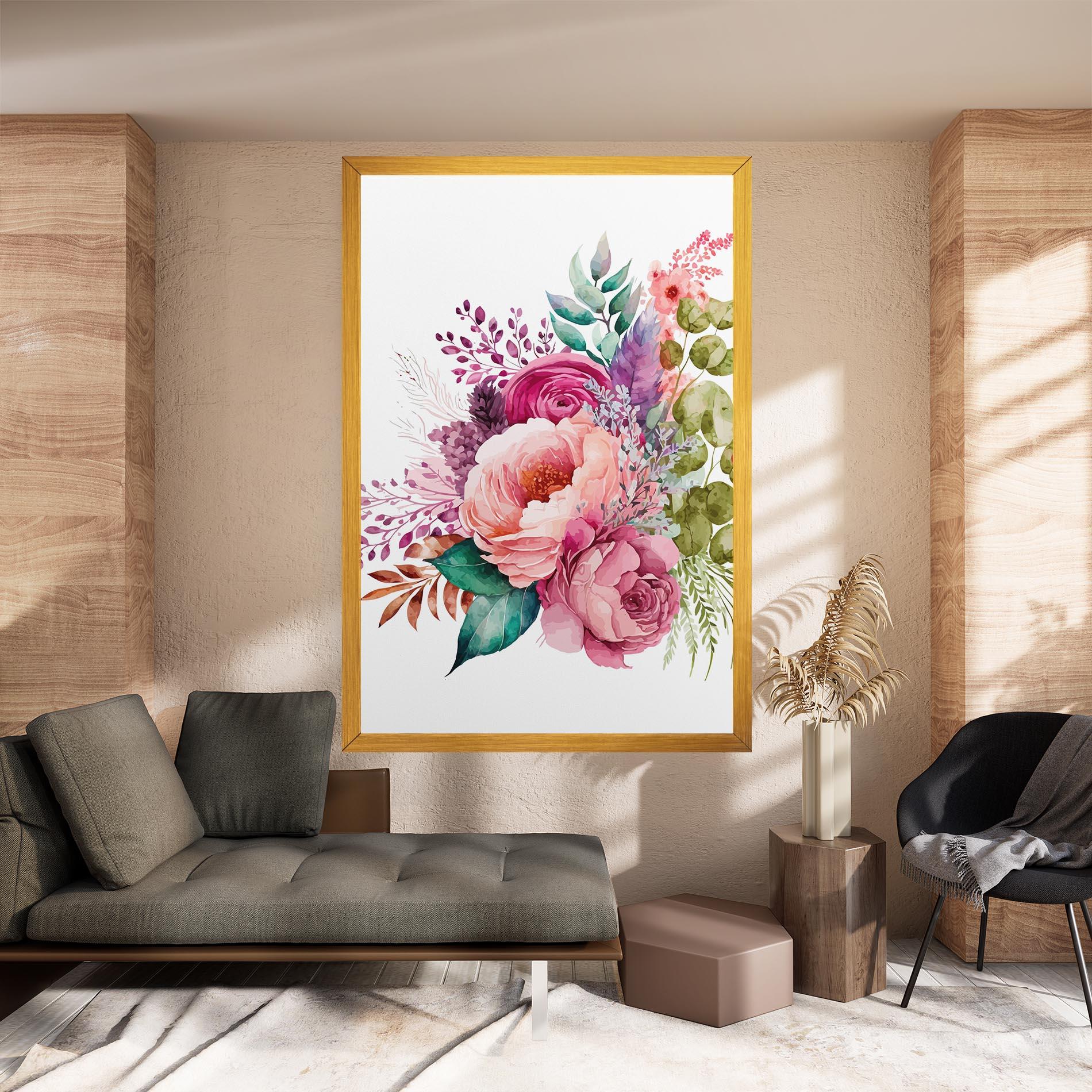 Tablou Canvas Bouquet Of Pink Roses mockup 8