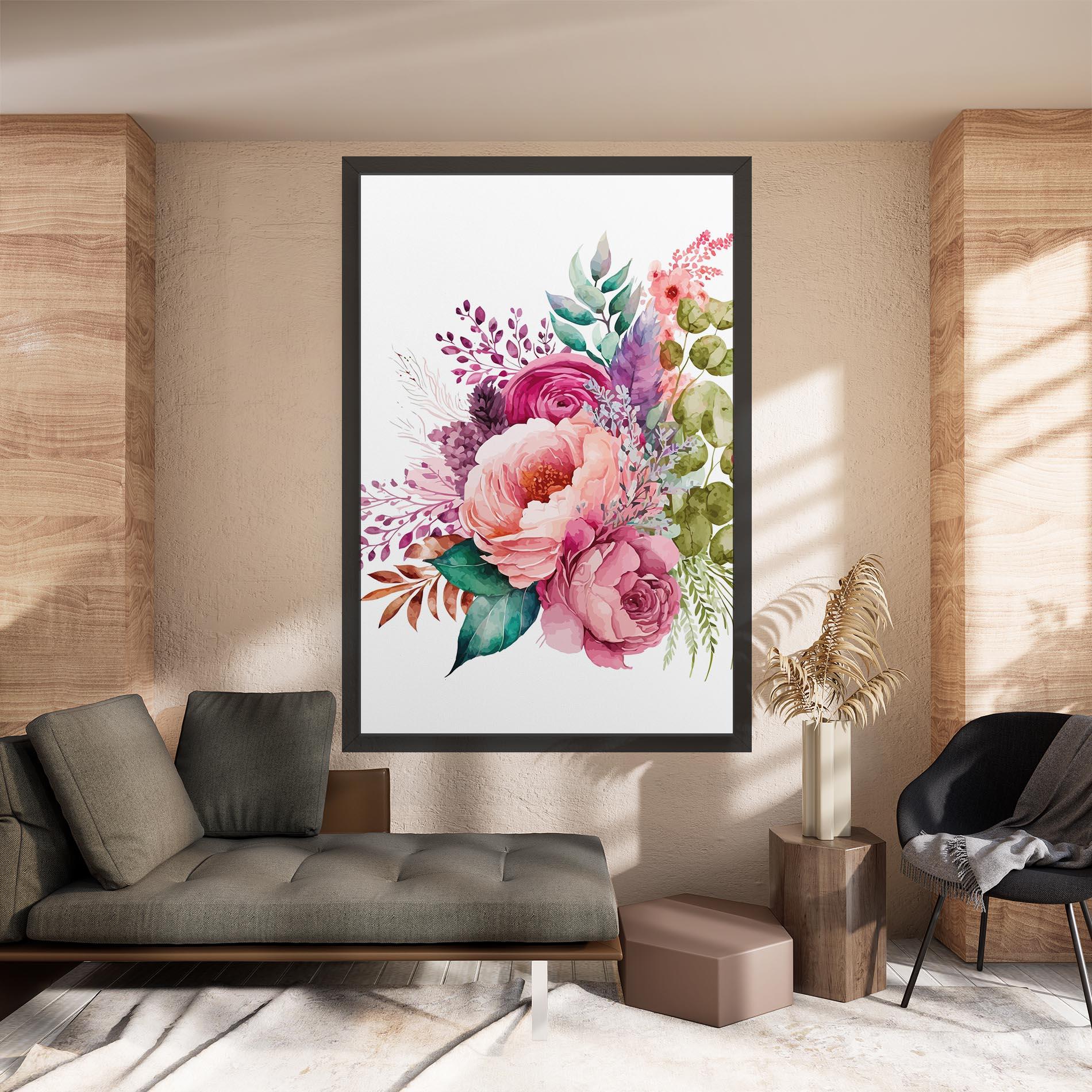 Tablou Canvas Bouquet Of Pink Roses mockup 8