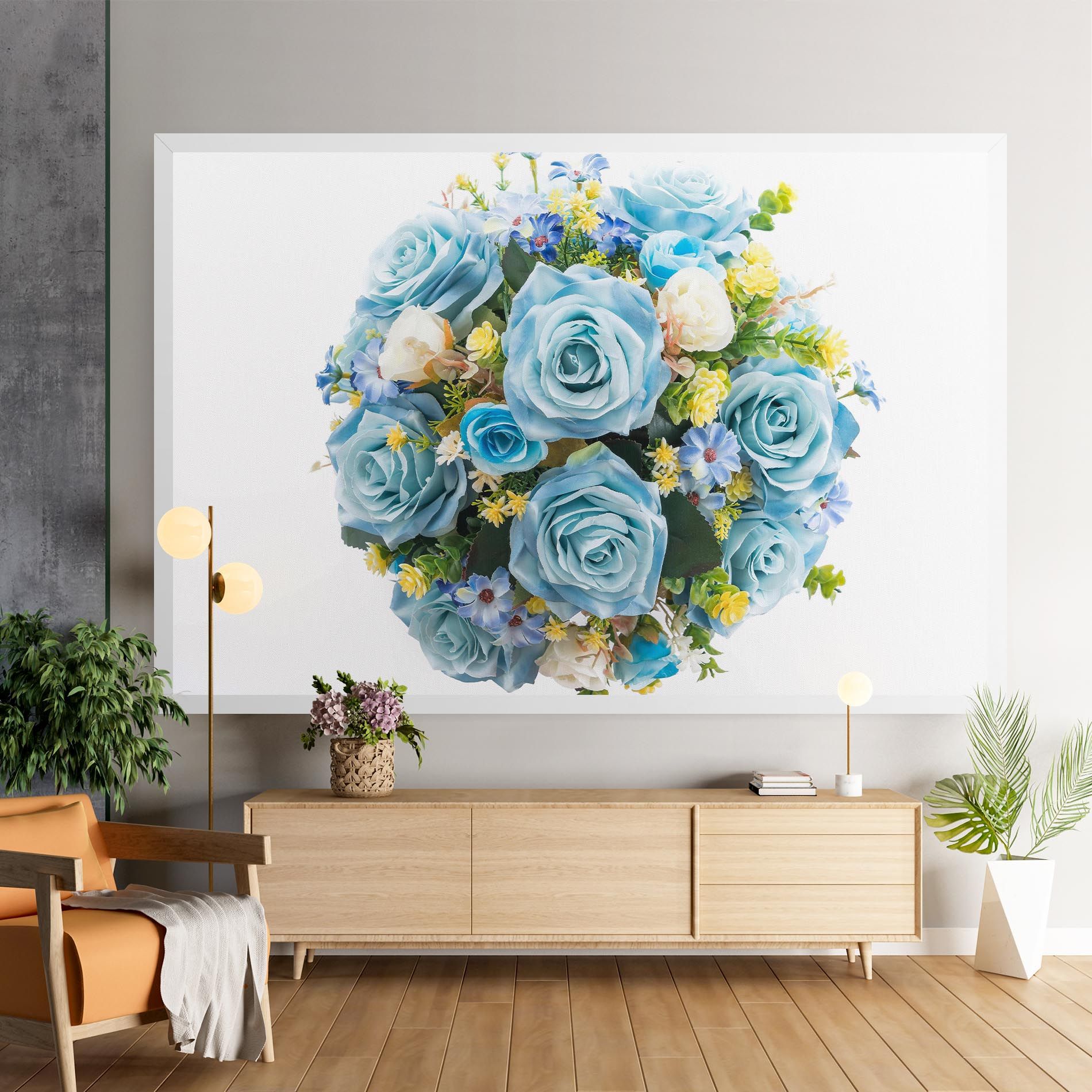 Blue Roses Bouquet mockup 9