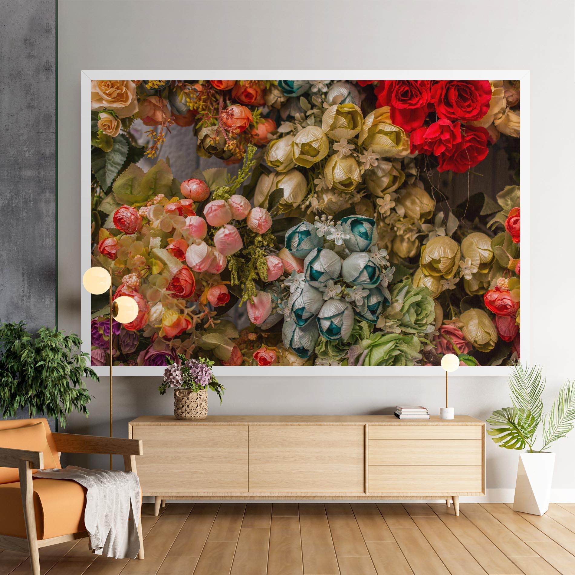 Tablou Canvas Fake Flowers Wall mockup 9