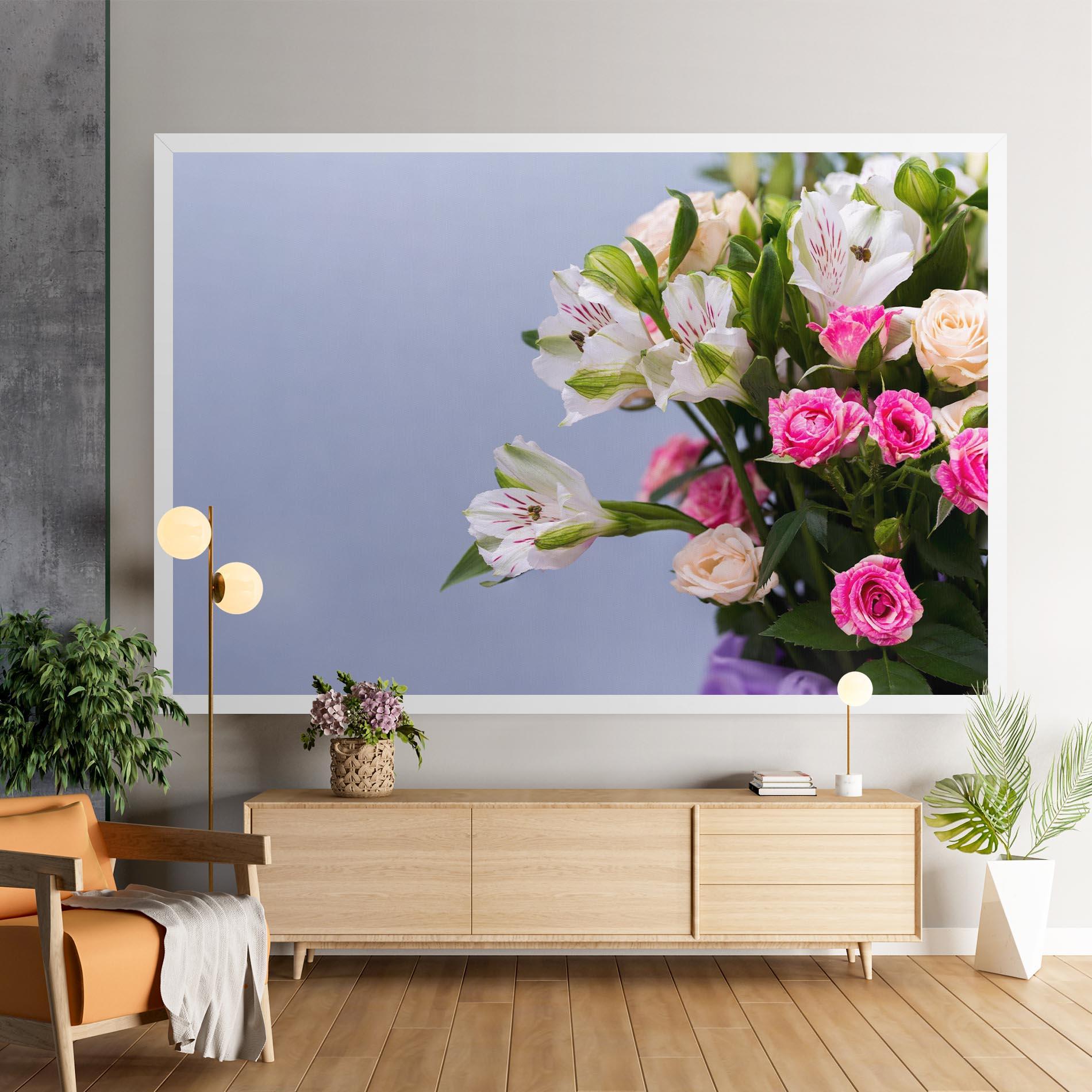 Tablou Canvas White Pink Bouquet mockup 9