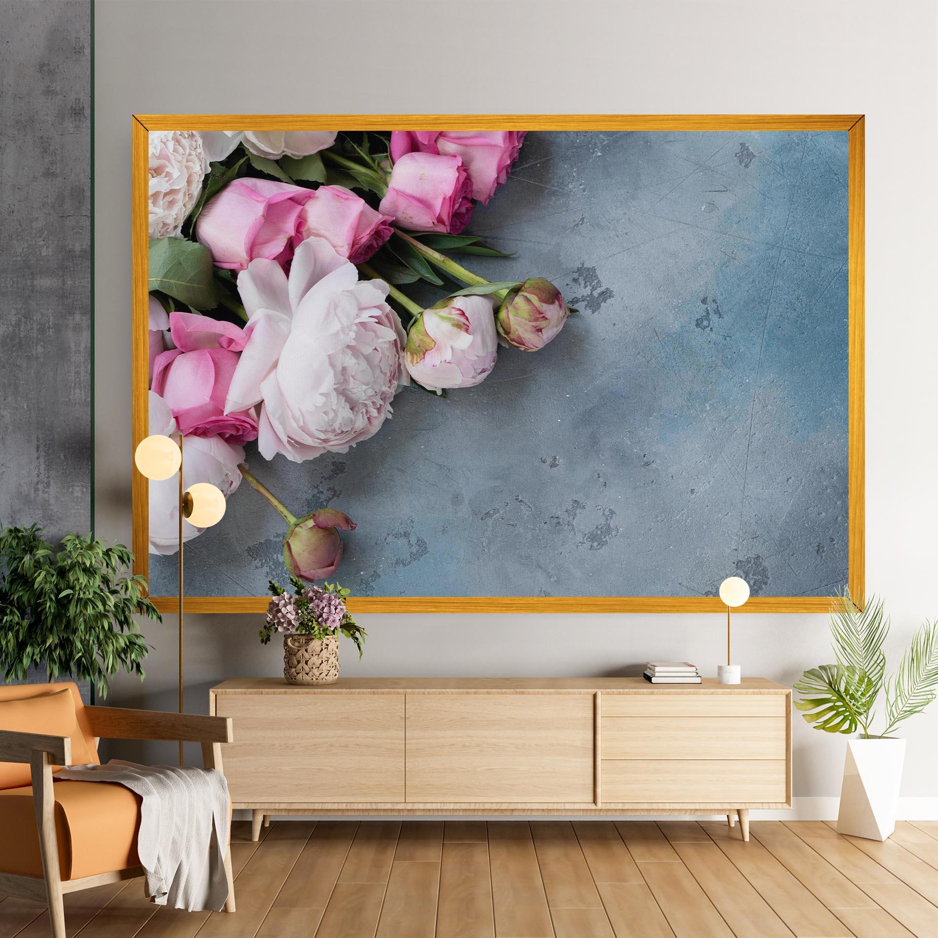 Tablou Canvas Cute Pink Peonies mockup 9