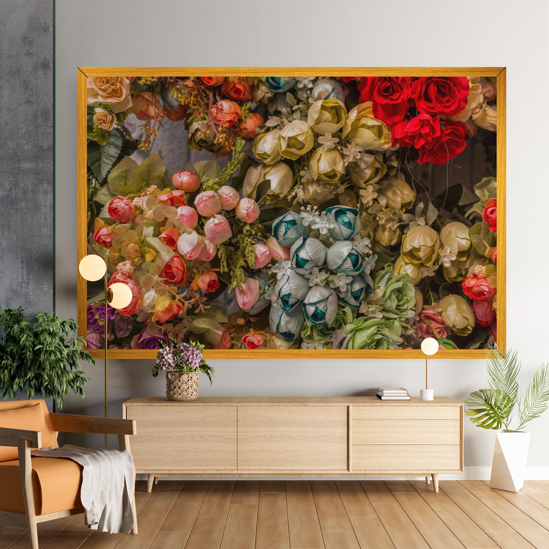 Tablou Canvas Fake Flowers Wall mockup 9