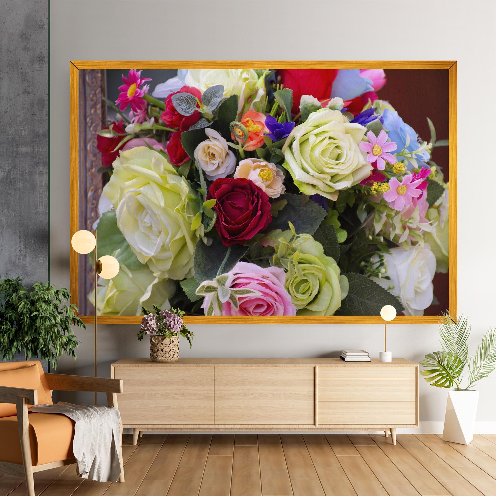 Tablou Canvas Mixed Roses Bouquet mockup 9