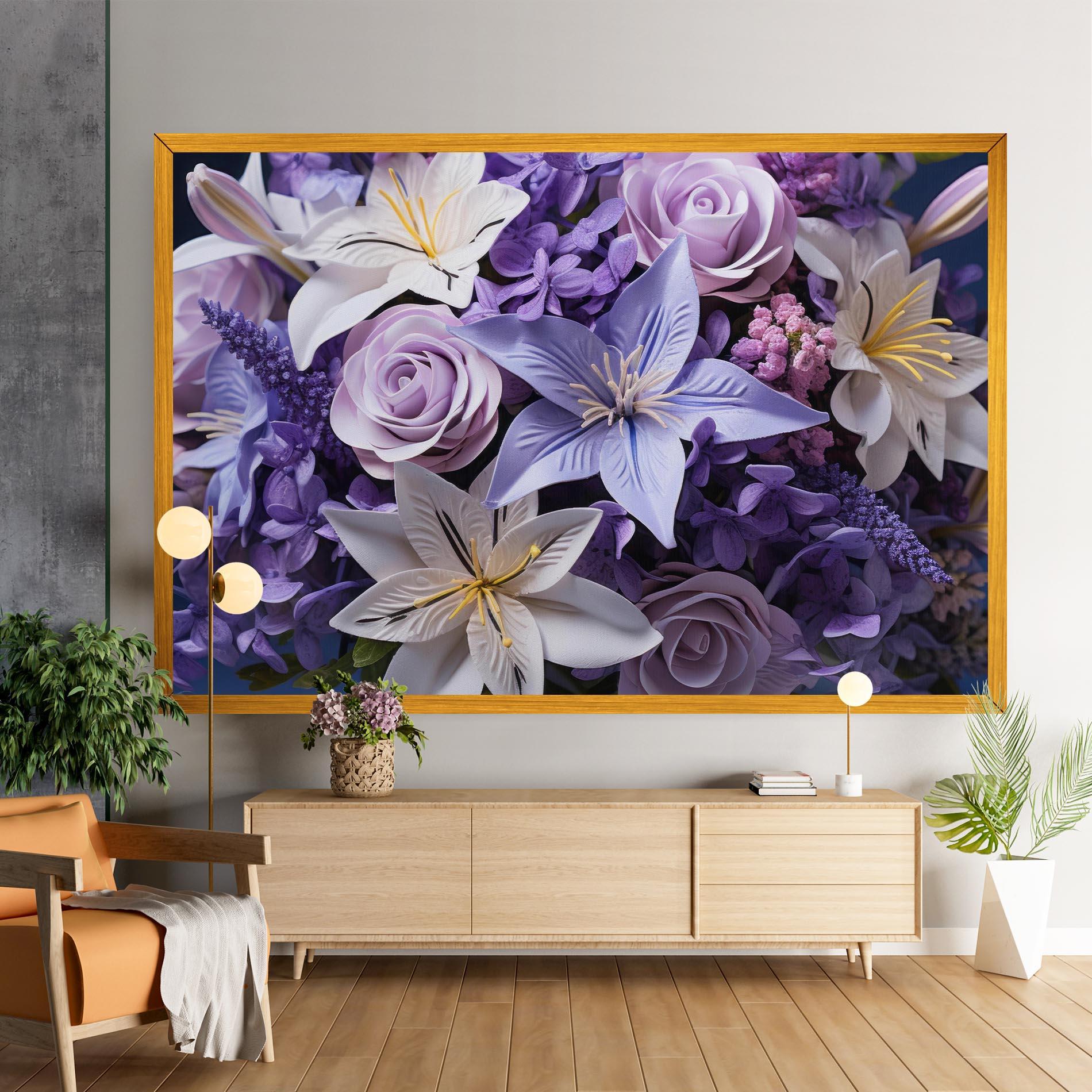 Tablou Canvas Purple Cute Bouquet mockup 9