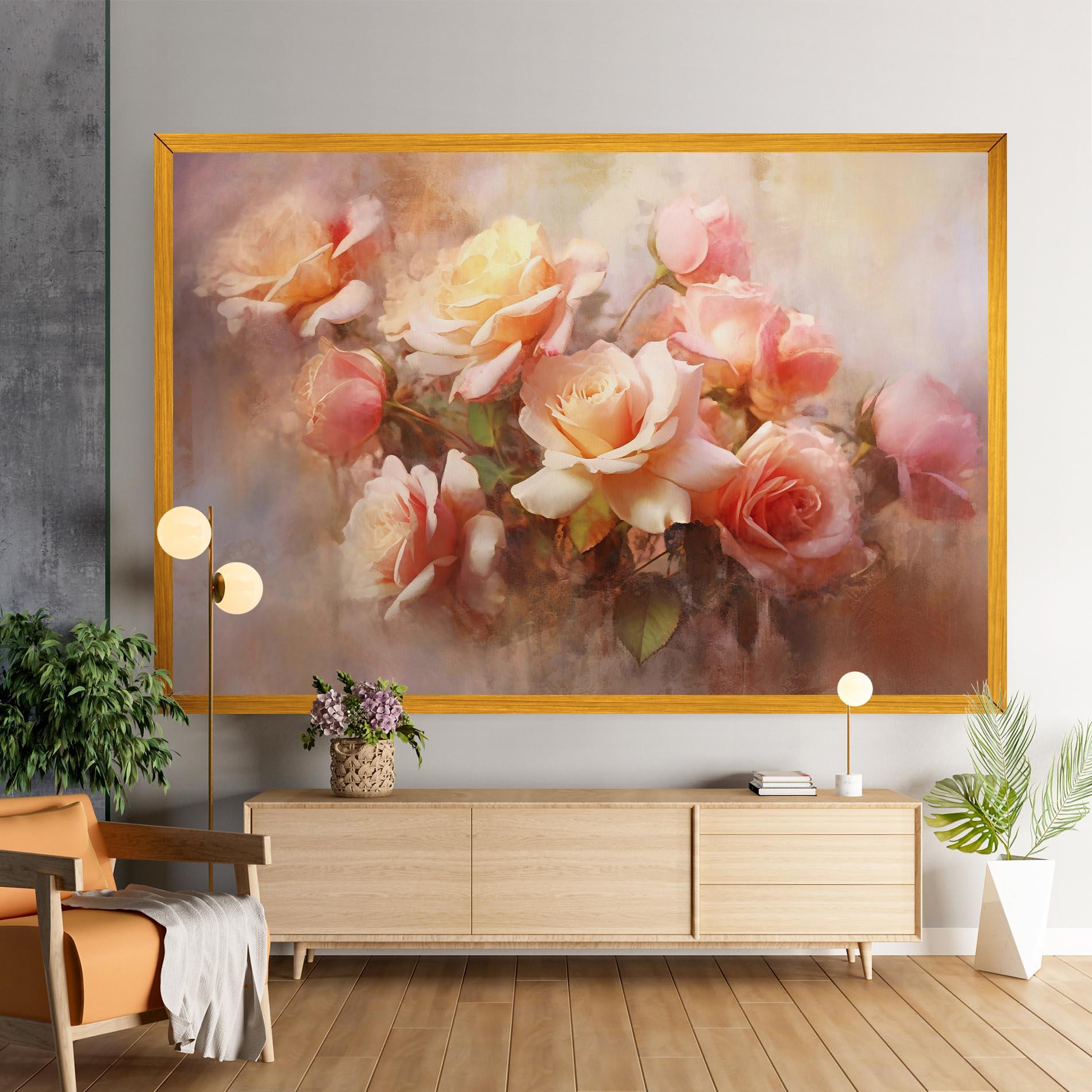 Tablou Canvas Roses Bouquet Painting mockup 9