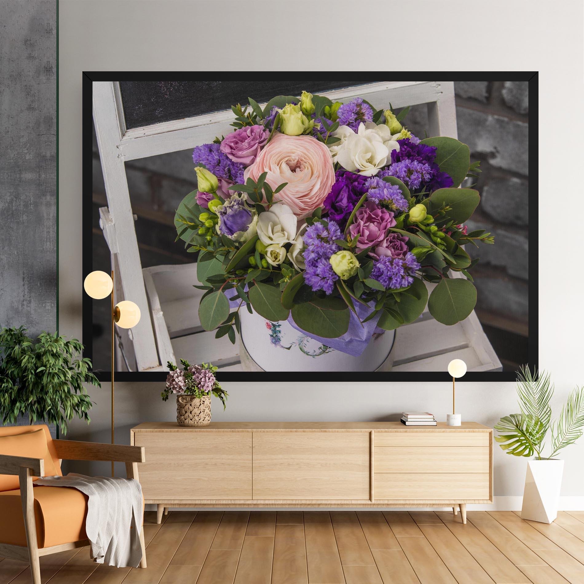 Tablou Canvas Big Pink Rose Bouquet mockup 9