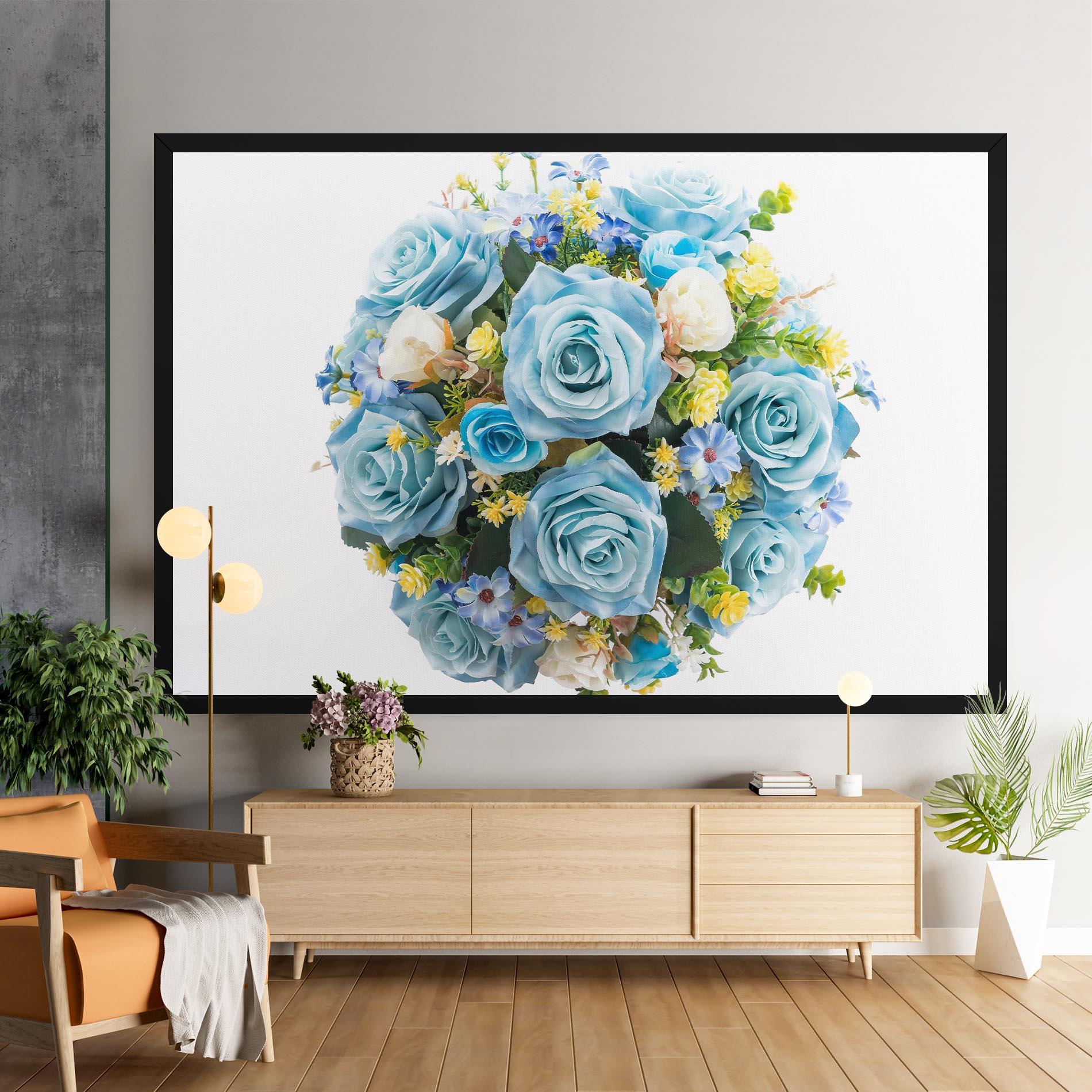 Tablou Canvas Blue Roses Bouquet mockup 9
