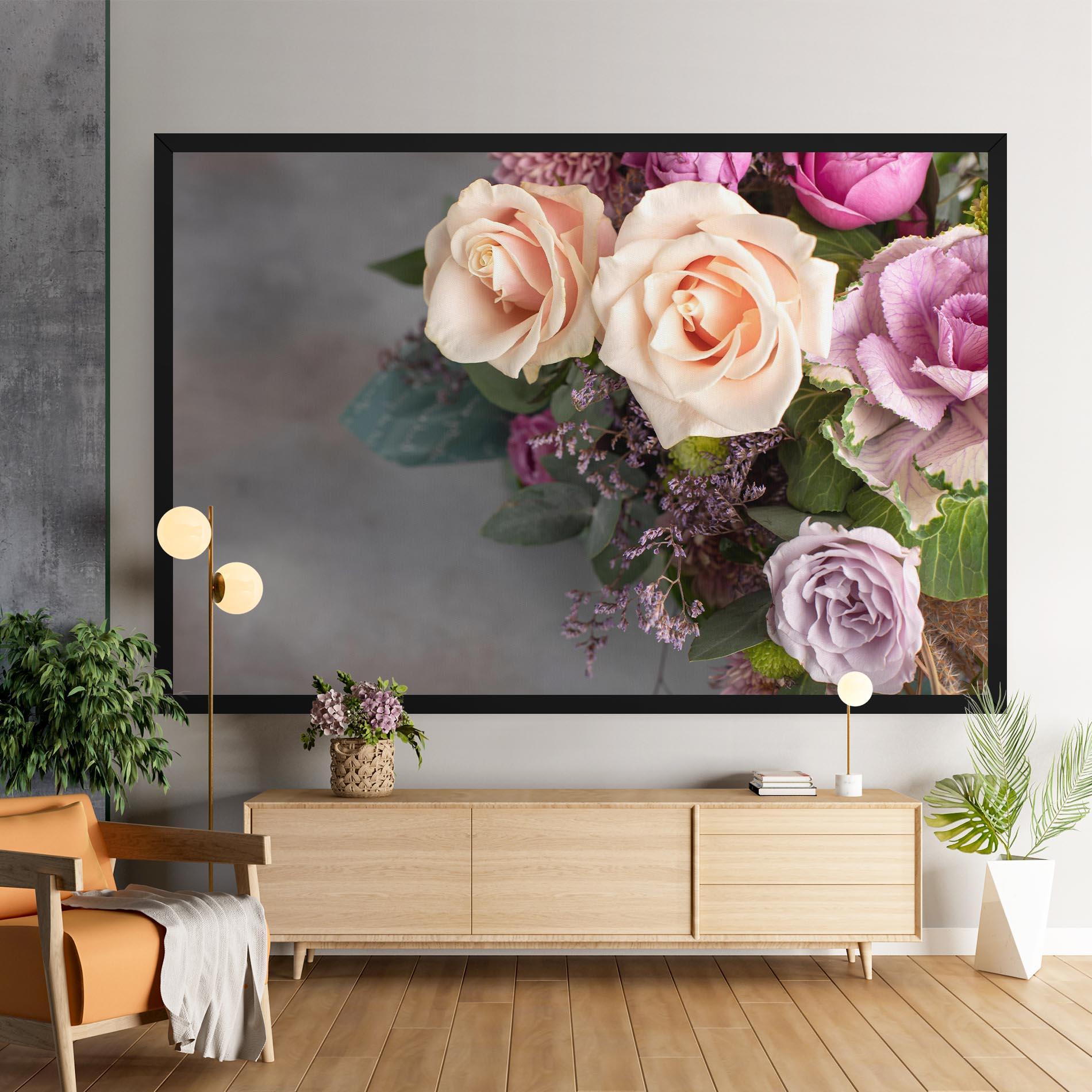 Tablou Canvas Cream Purple Bouquet mockup 9