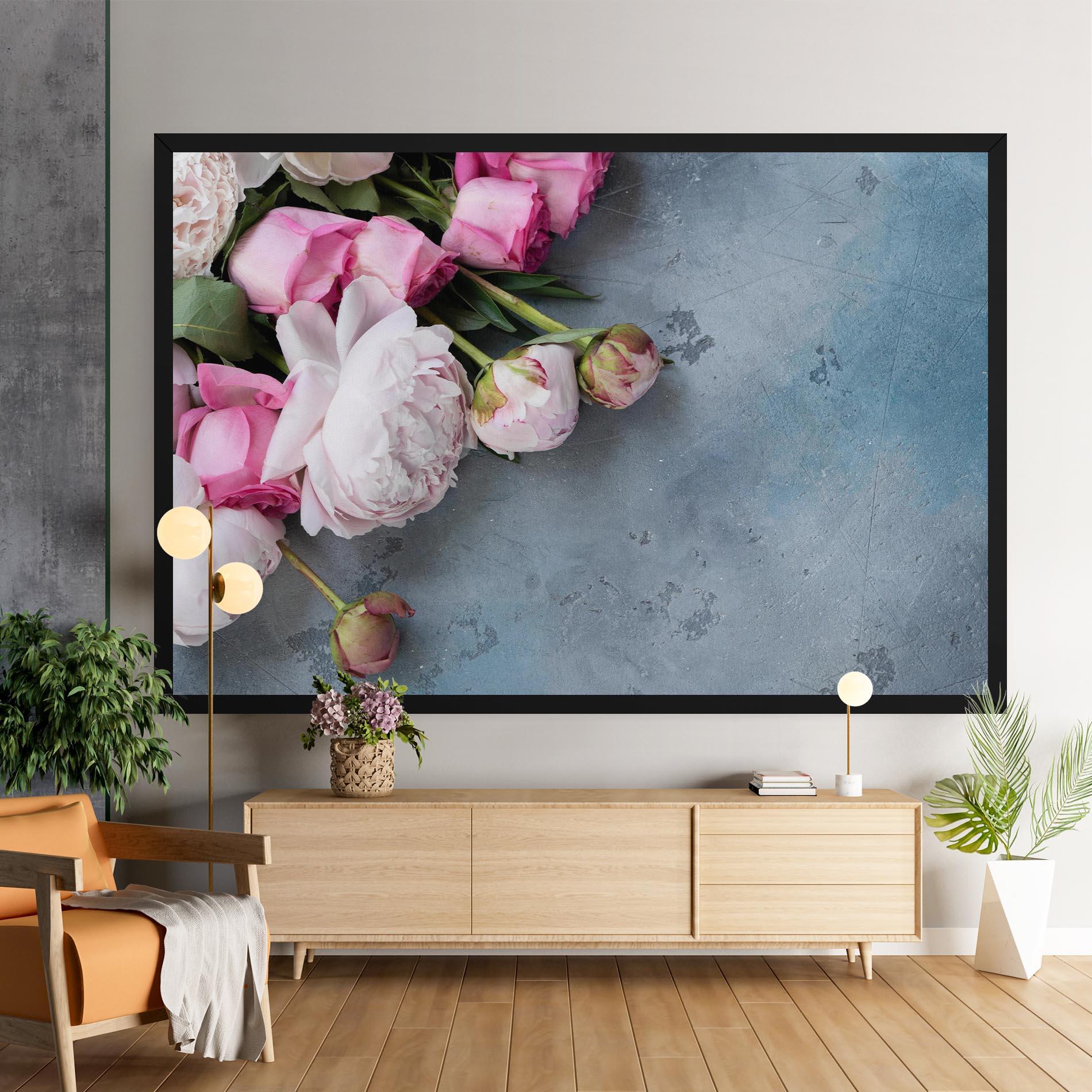 Tablou Canvas Cute Pink Peonies mockup 9