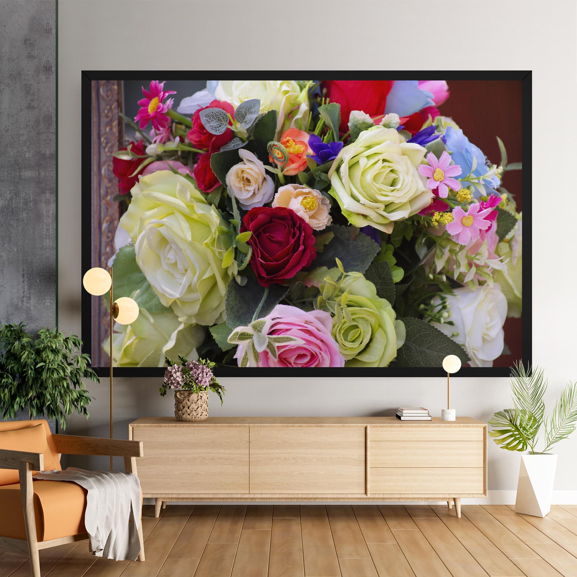 Tablou Canvas Mixed Roses Bouquet mockup 9