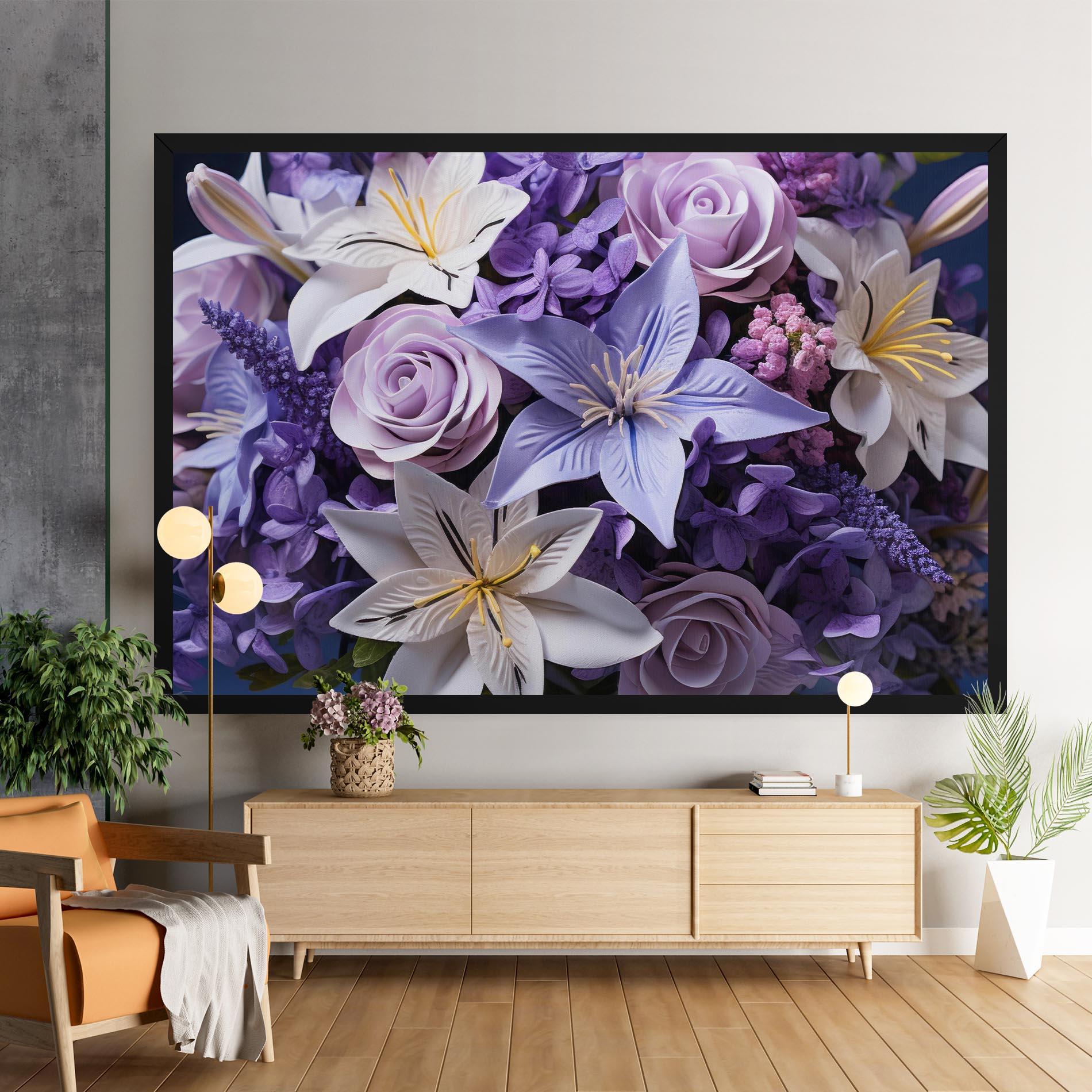 Tablou Canvas Purple Cute Bouquet mockup 9