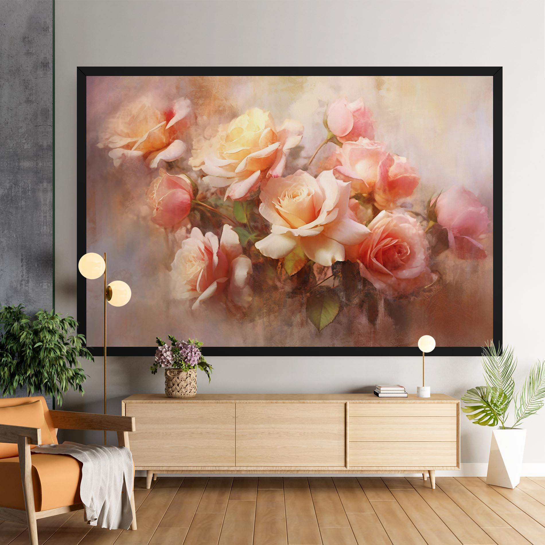 Tablou Canvas Roses Bouquet Painting mockup 9