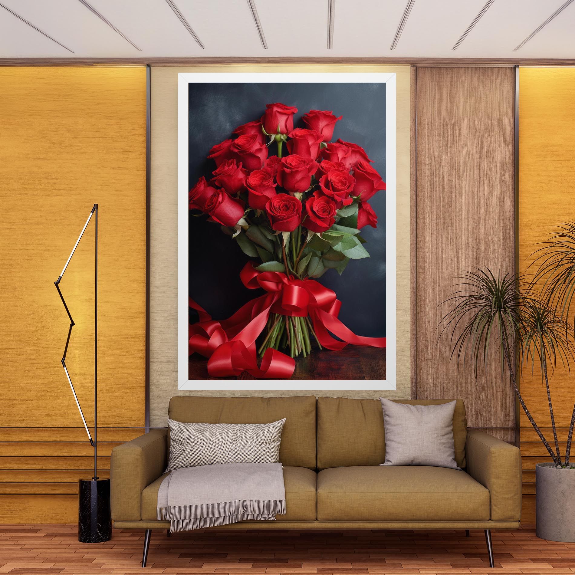 Beautiful Red Roses Bouquet mockup 9