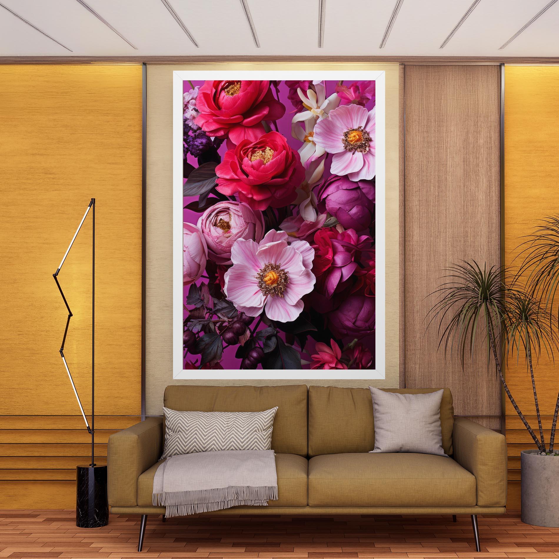 Tablou Canvas Pink Red Bouquet mockup 9