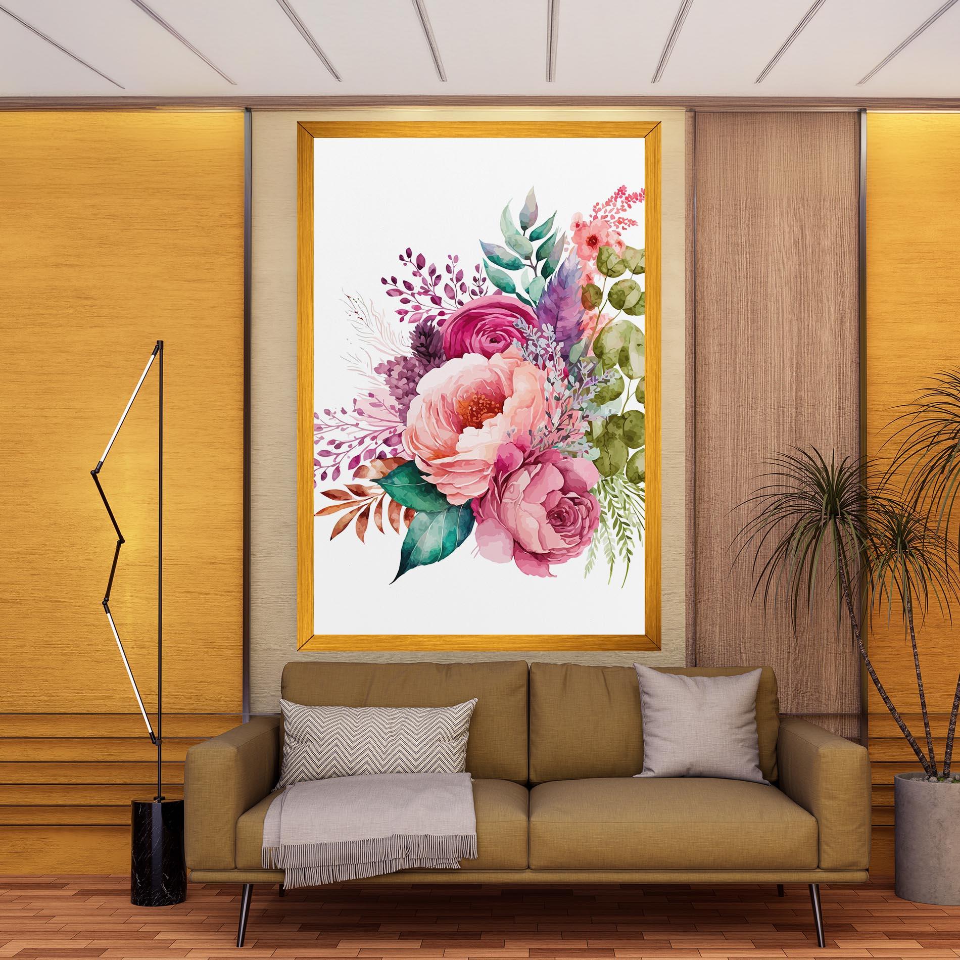 Tablou Canvas Bouquet Of Pink Roses mockup 9