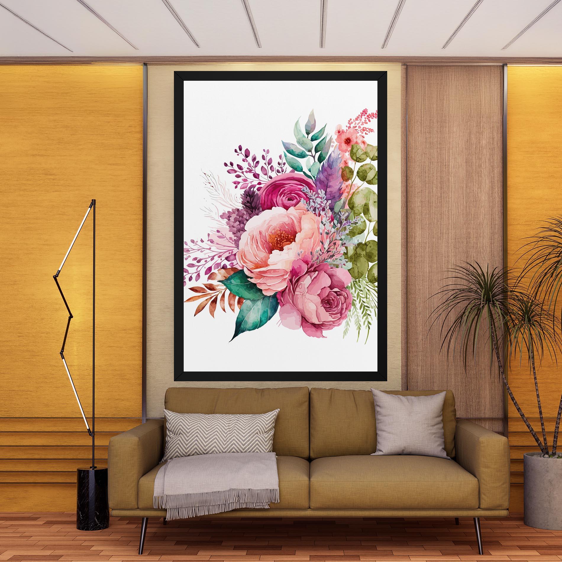 Tablou Canvas Bouquet Of Pink Roses mockup 9