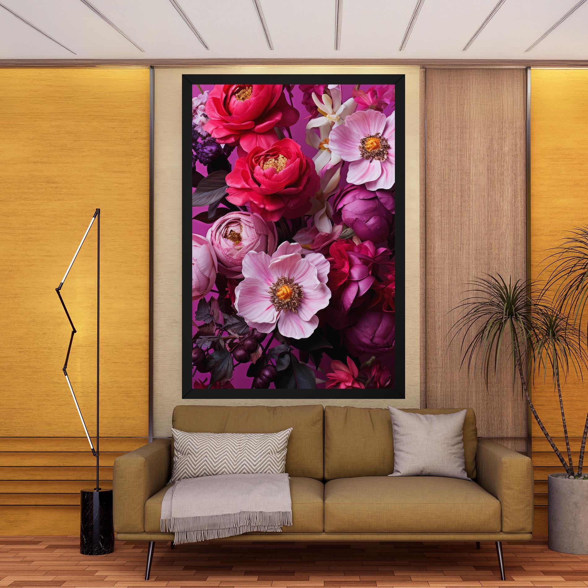 Tablou Canvas Pink Red Bouquet mockup 9