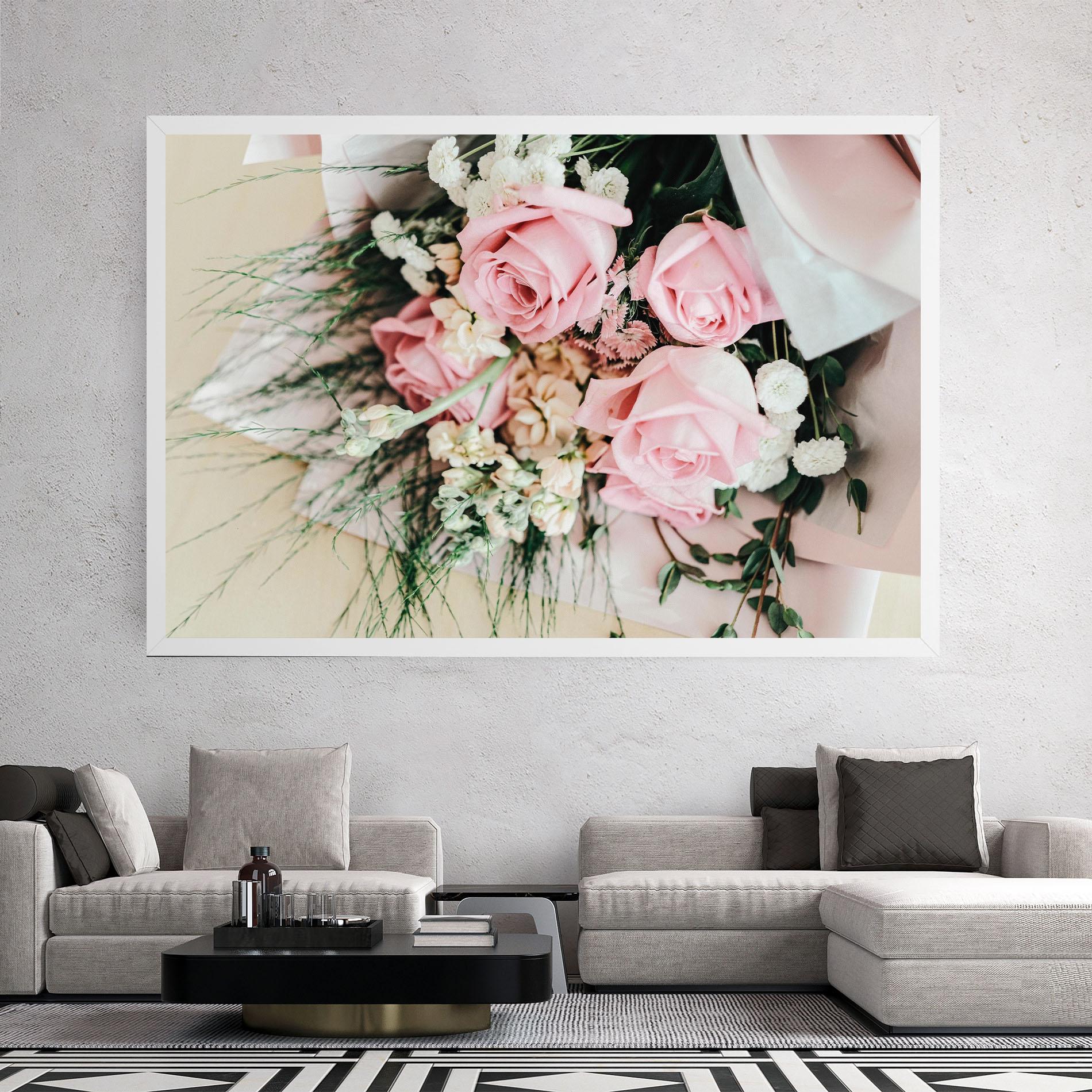 Tablou Canvas Baby Pink Bouquet mockup 2