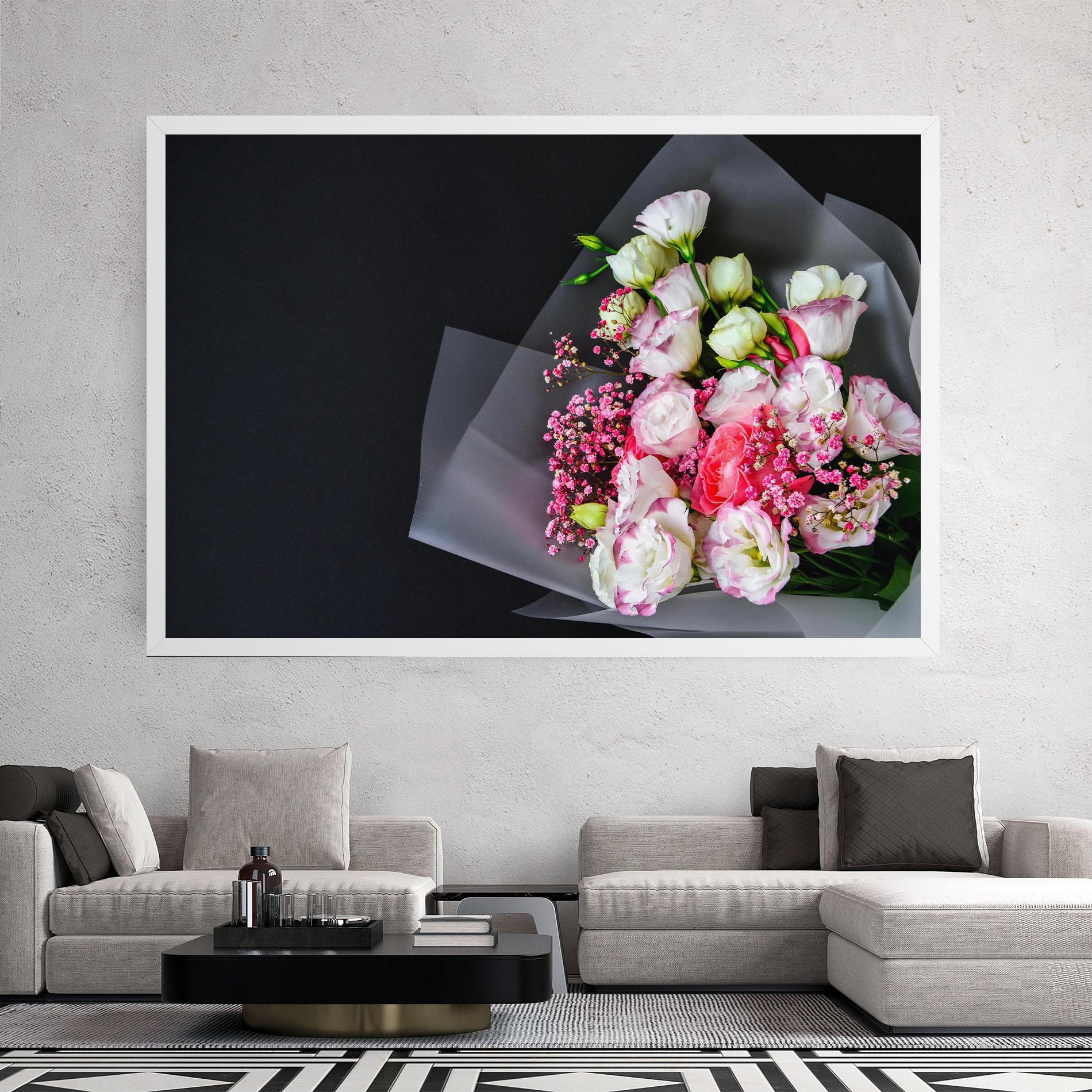 Tablou Canvas Cute Roses Bouquet mockup 2
