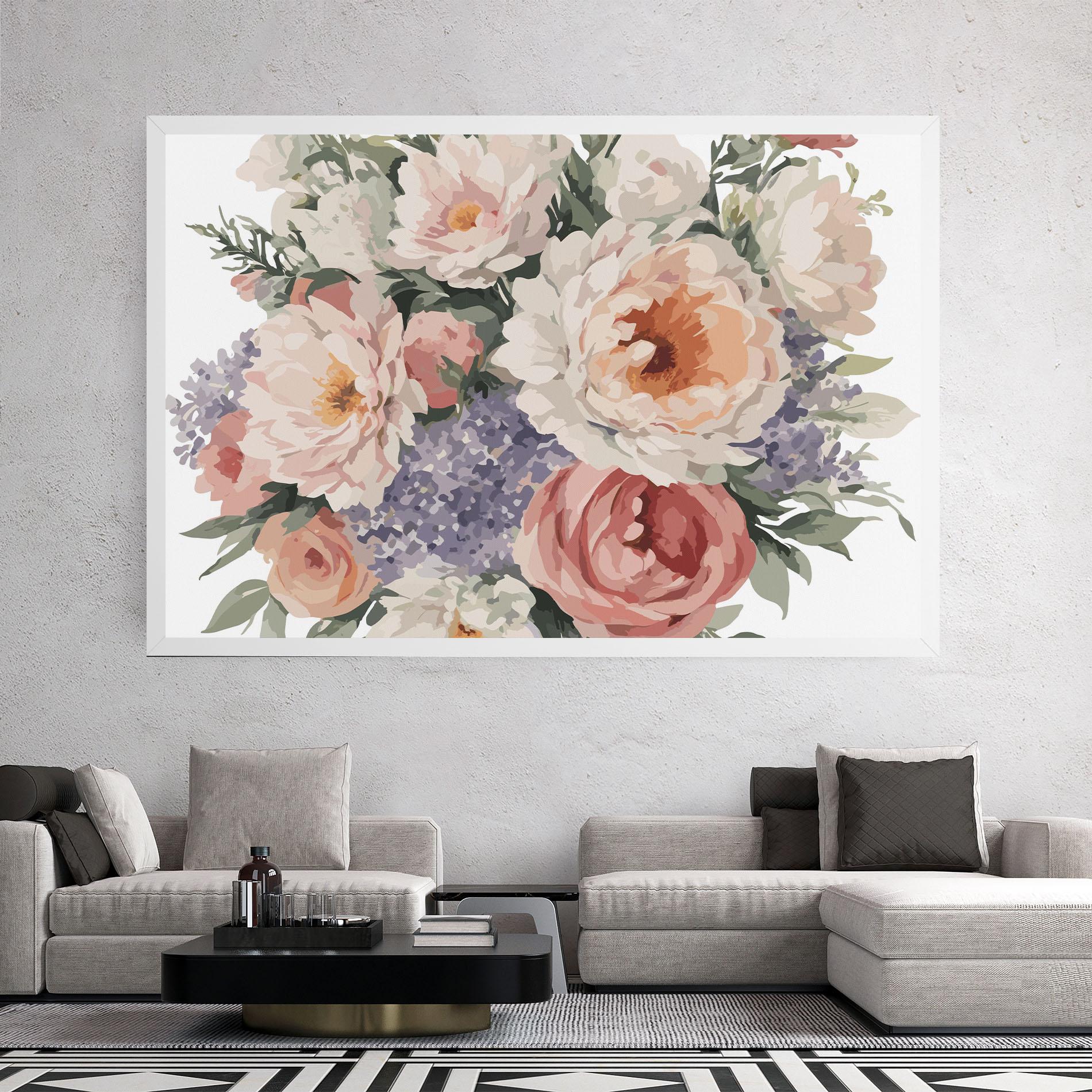 Tablou Canvas Pretty Watercolor Bouquet mockup 2