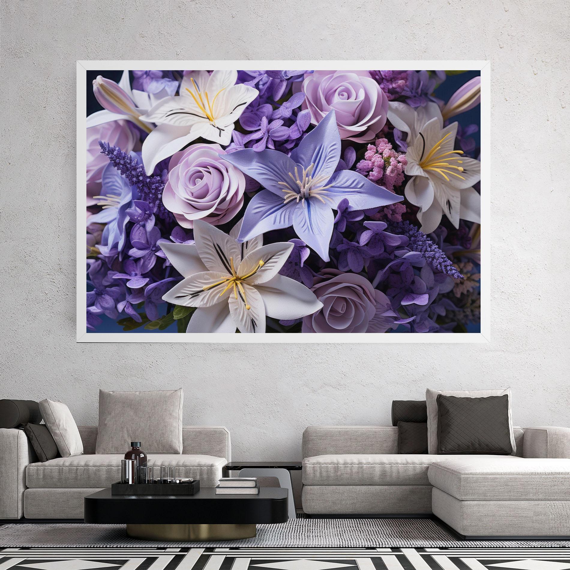 Tablou Canvas Purple Cute Bouquet mockup 2
