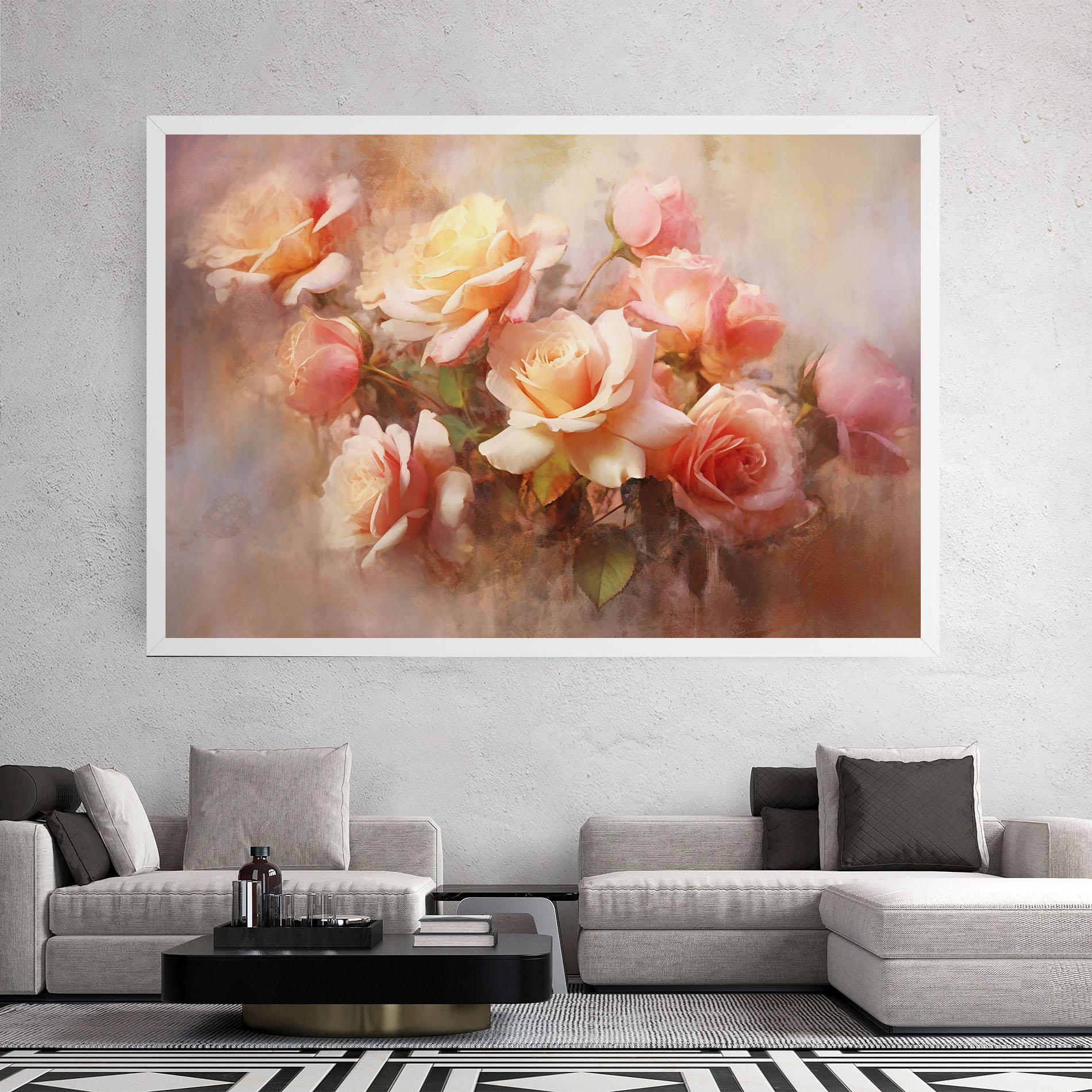 Tablou Canvas Roses Bouquet Painting mockup 2