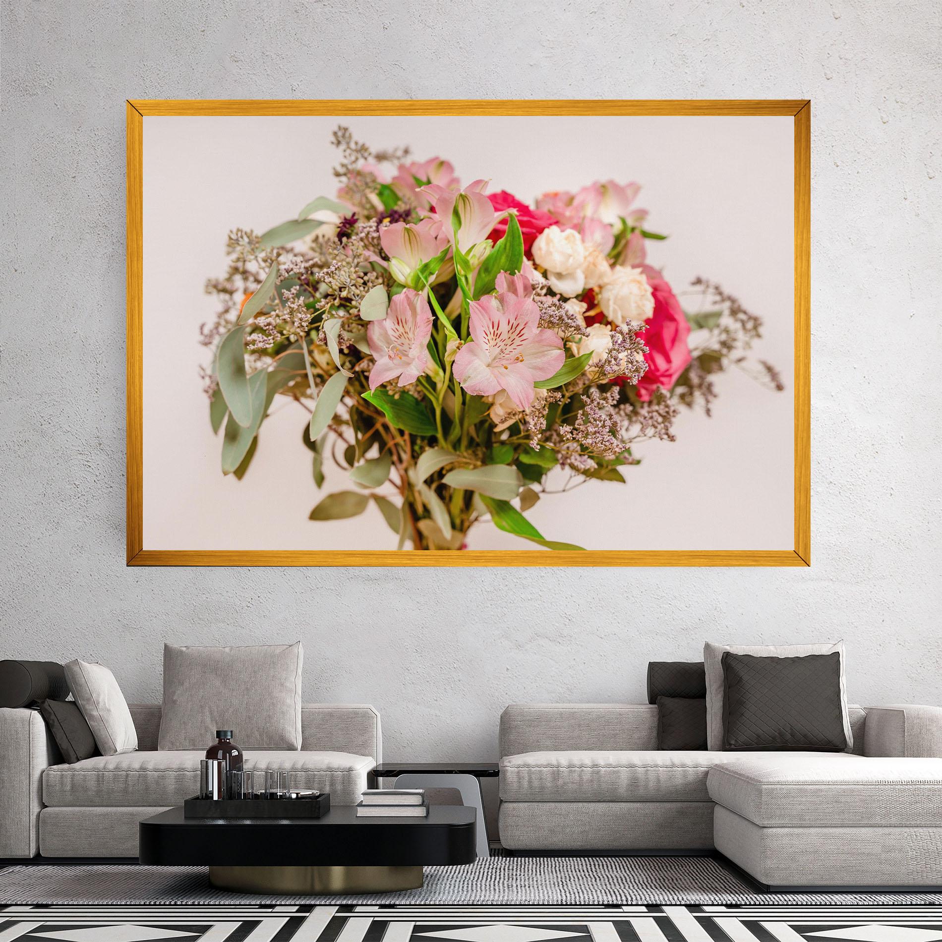 Tablou Canvas Girly Pink Bouquet mockup 2