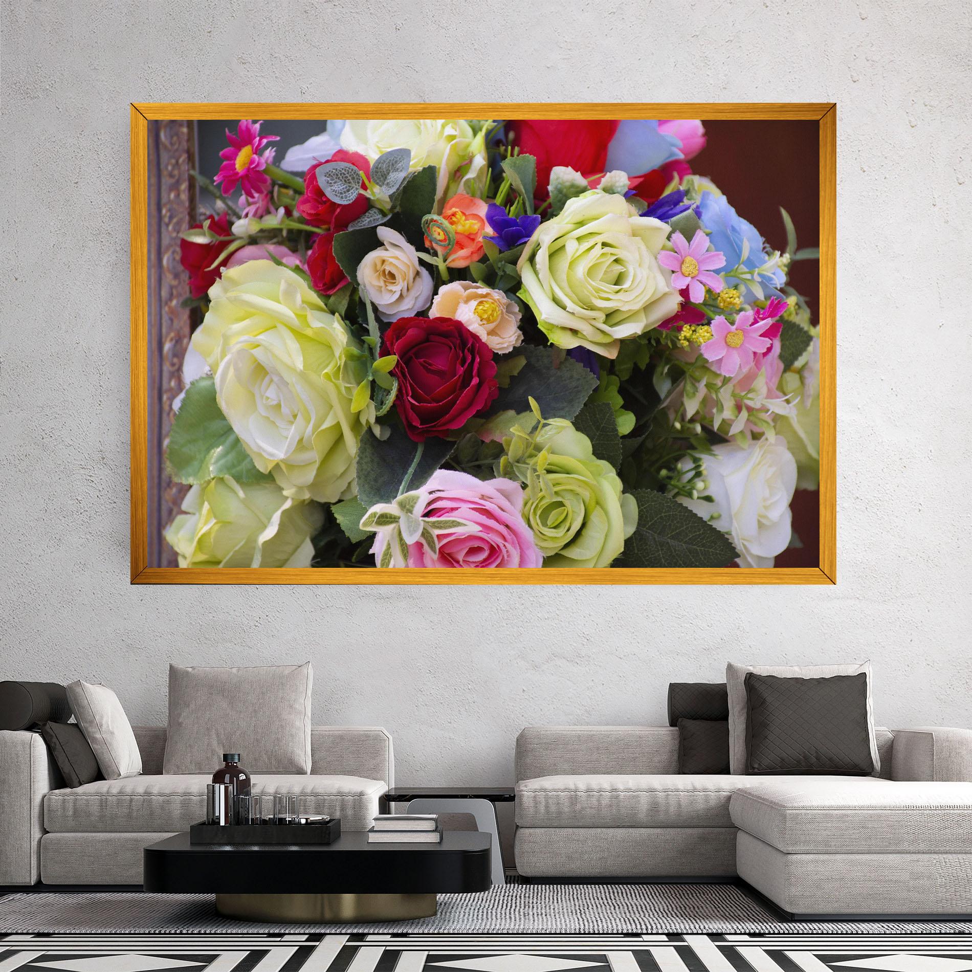 Tablou Canvas Mixed Roses Bouquet mockup 2