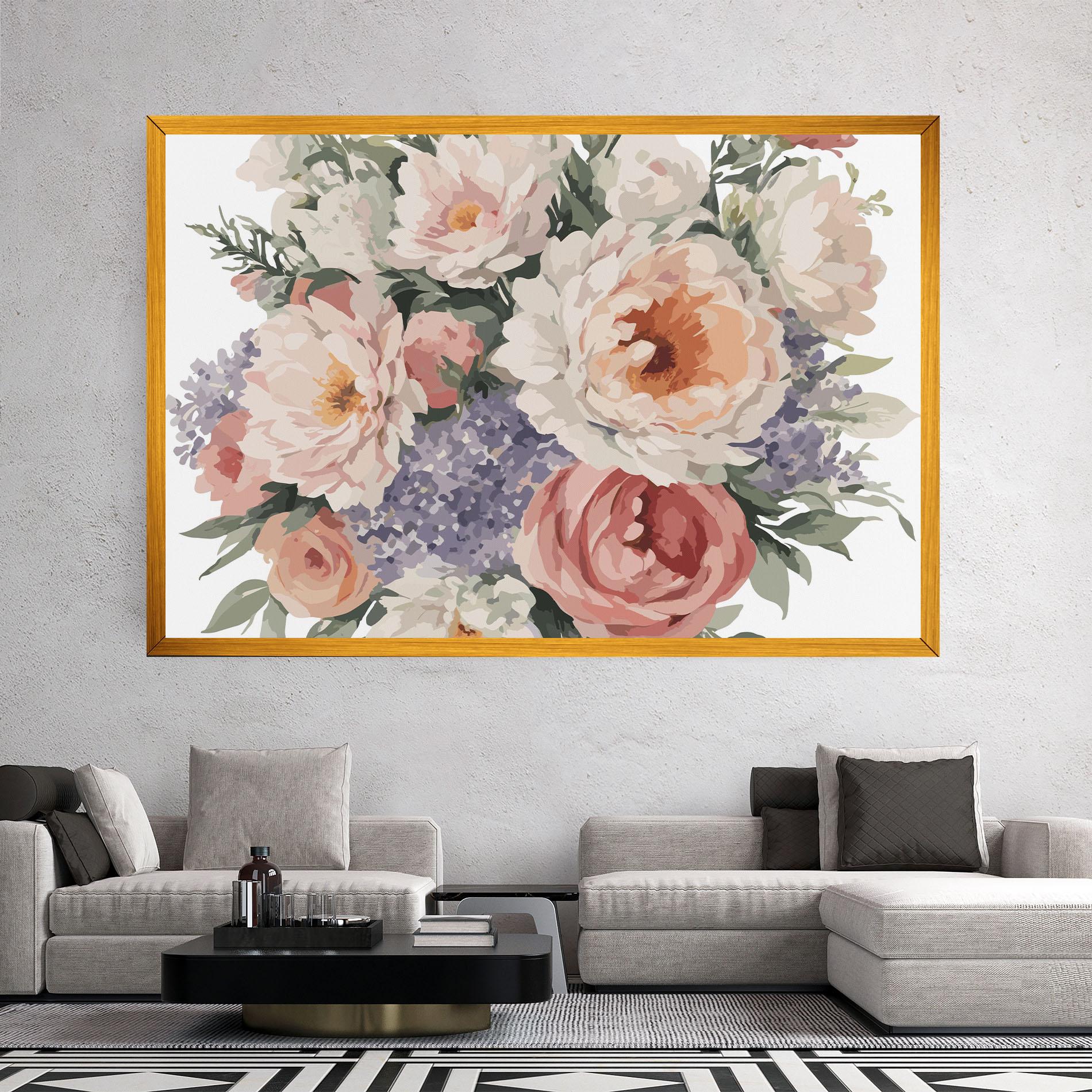 Tablou Canvas Pretty Watercolor Bouquet mockup 2
