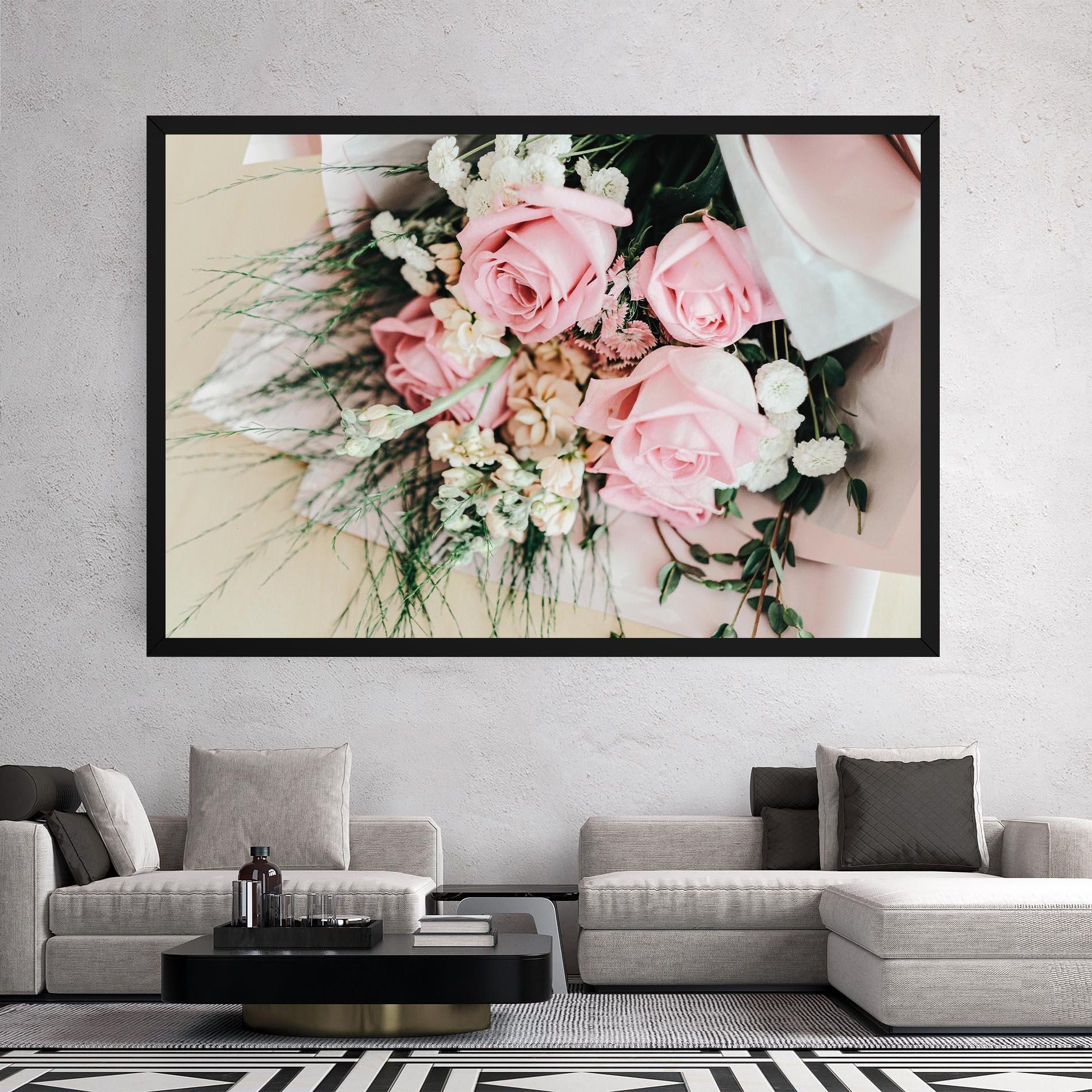 Tablou Canvas Baby Pink Bouquet mockup 2