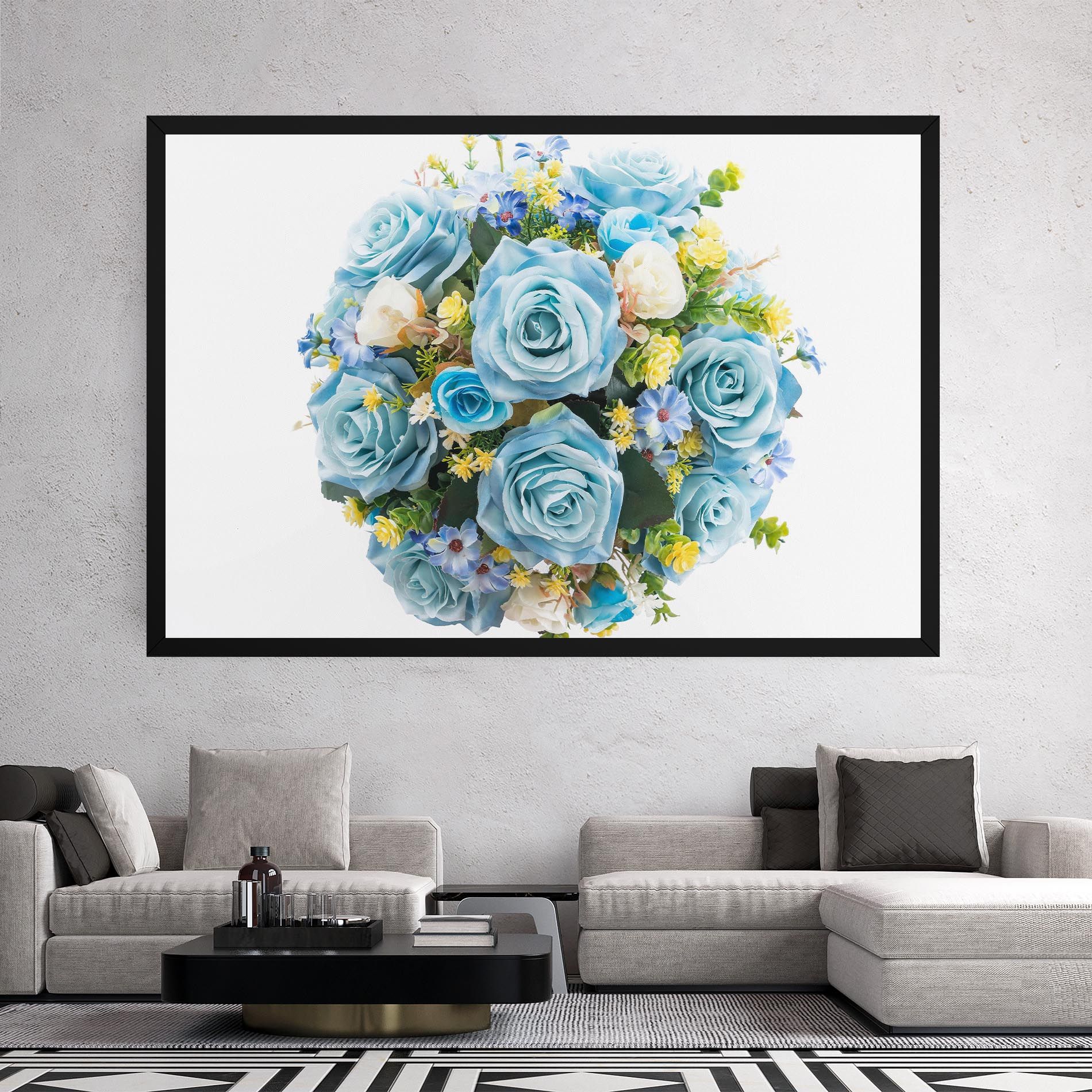 Blue Roses Bouquet mockup 2
