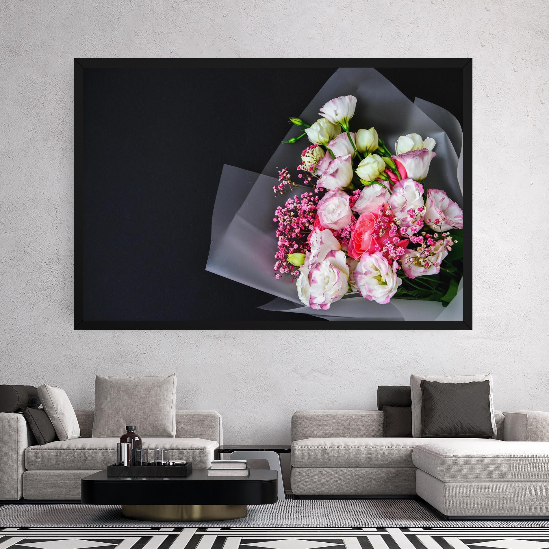 Tablou Canvas Cute Roses Bouquet mockup 2