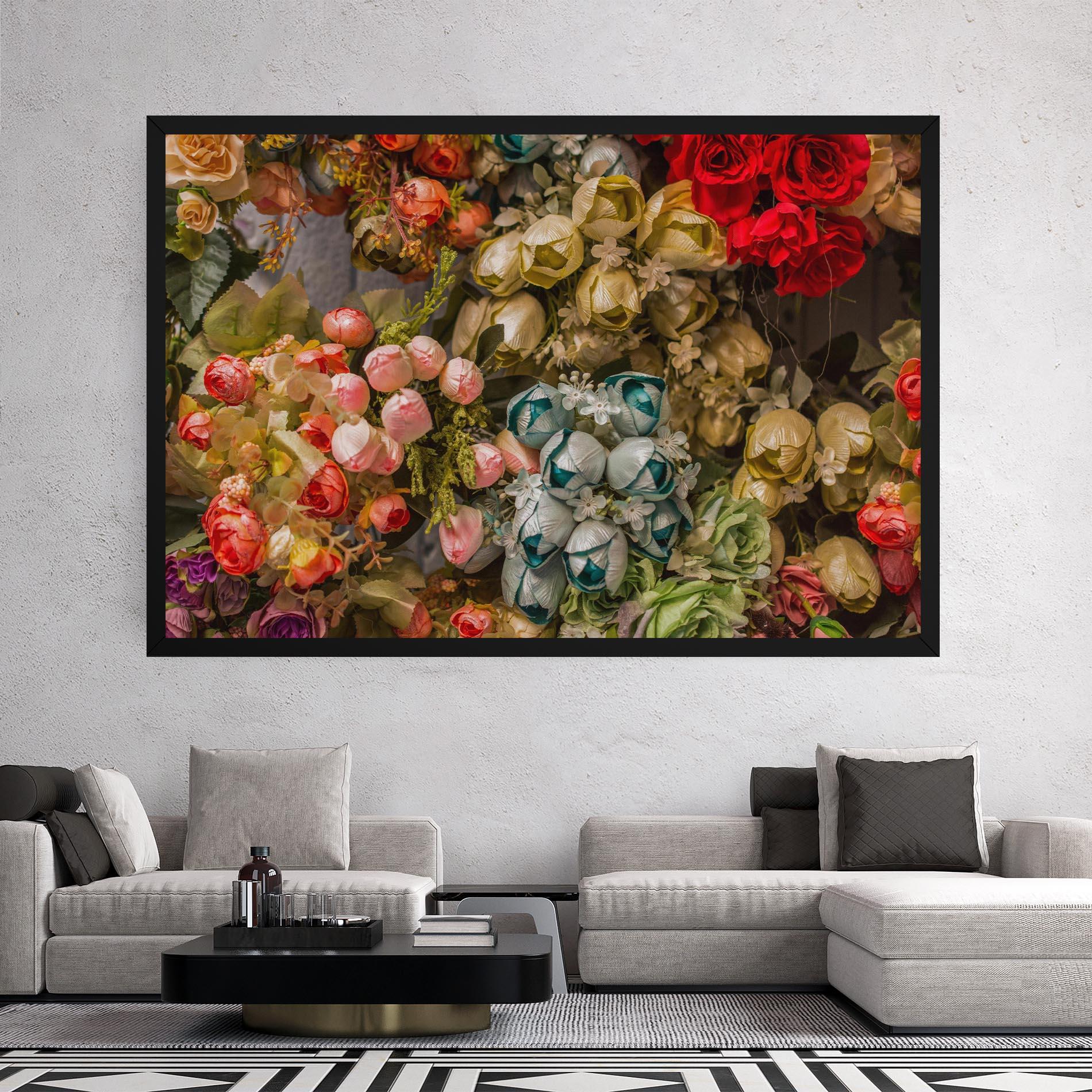 Tablou Canvas Fake Flowers Wall mockup 2