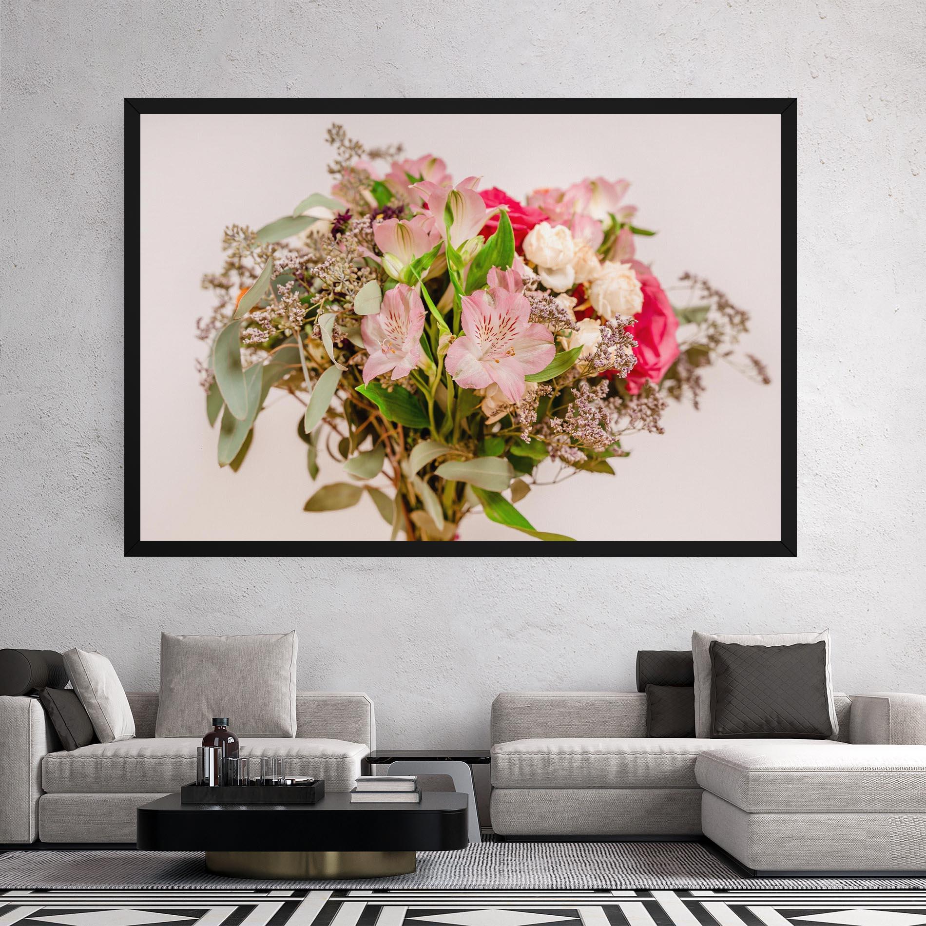 Tablou Canvas Girly Pink Bouquet mockup 2