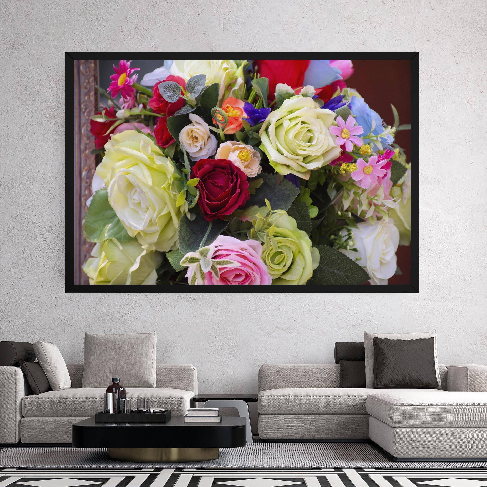 Tablou Canvas Mixed Roses Bouquet mockup 2