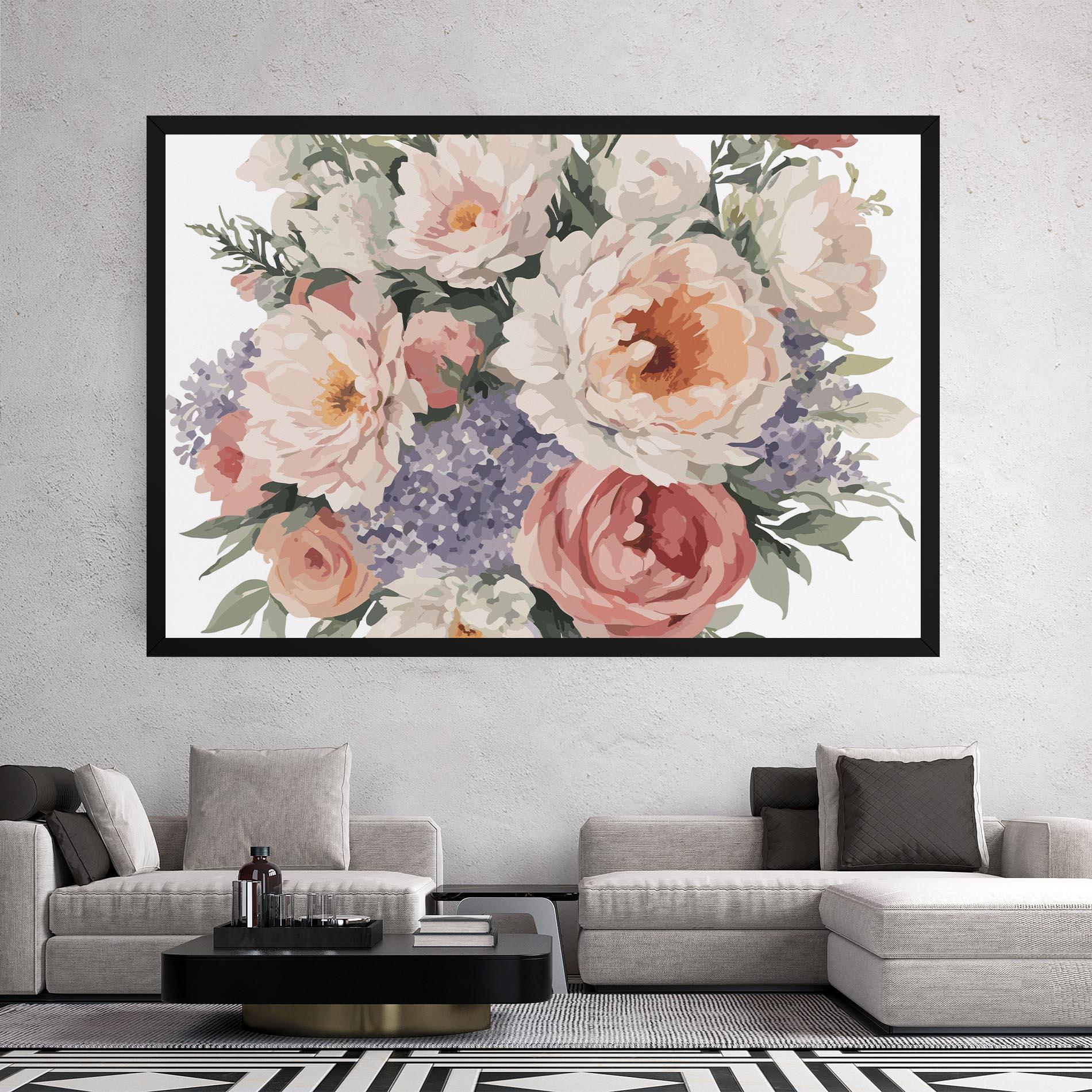 Tablou Canvas Pretty Watercolor Bouquet mockup 2