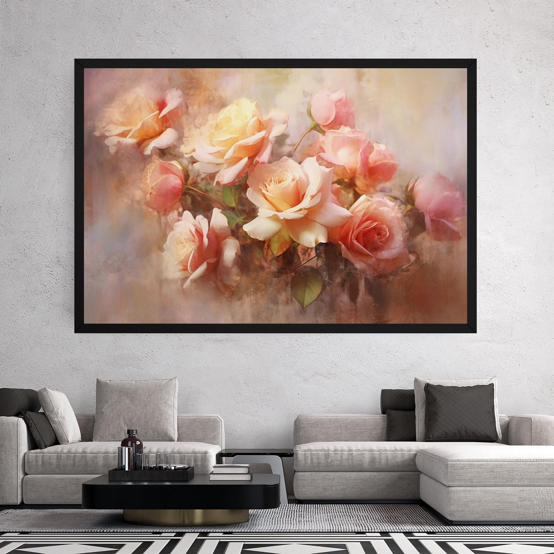 Tablou Canvas Roses Bouquet Painting mockup 2