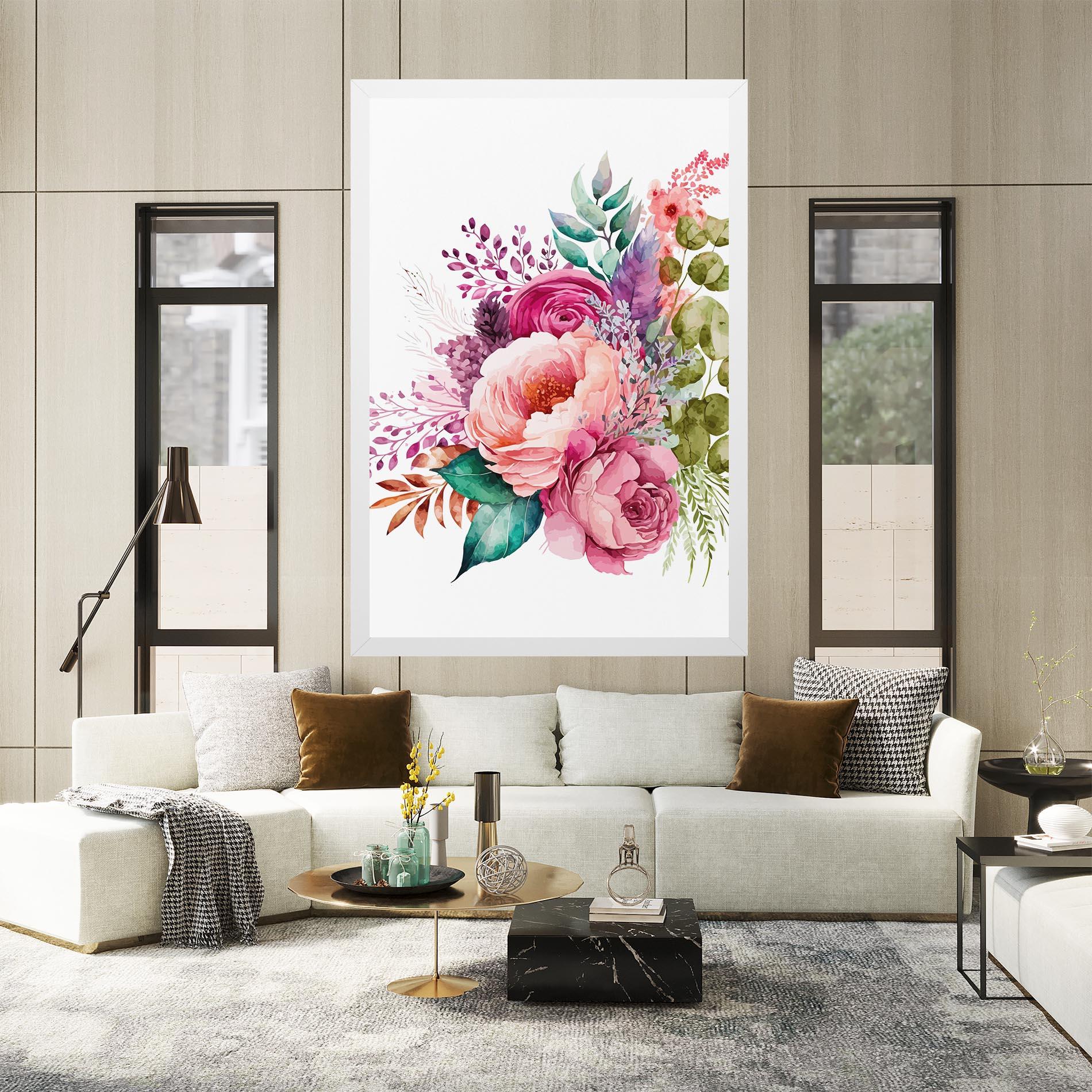 Tablou Canvas Bouquet Of Pink Roses mockup 2