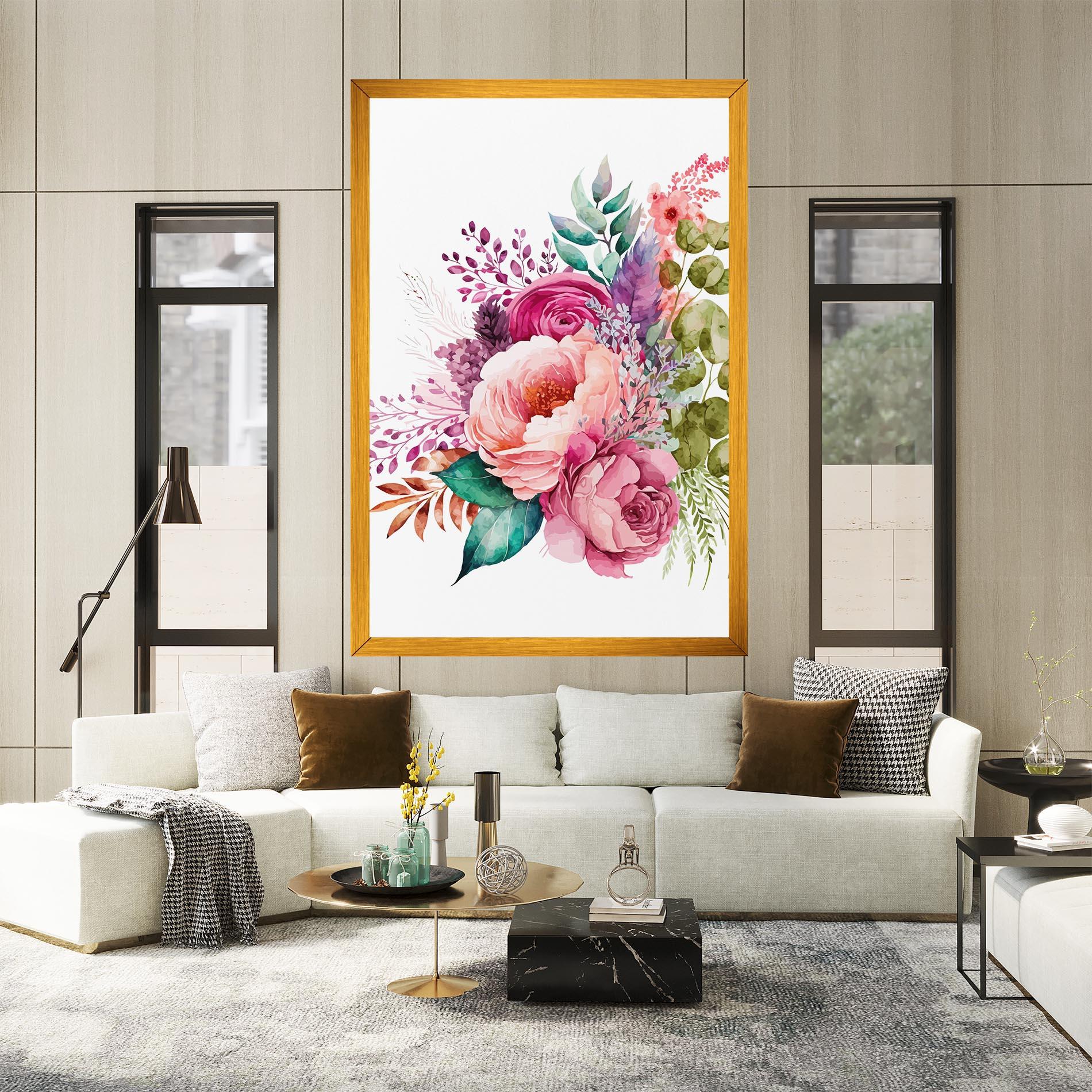 Tablou Canvas Bouquet Of Pink Roses mockup 2