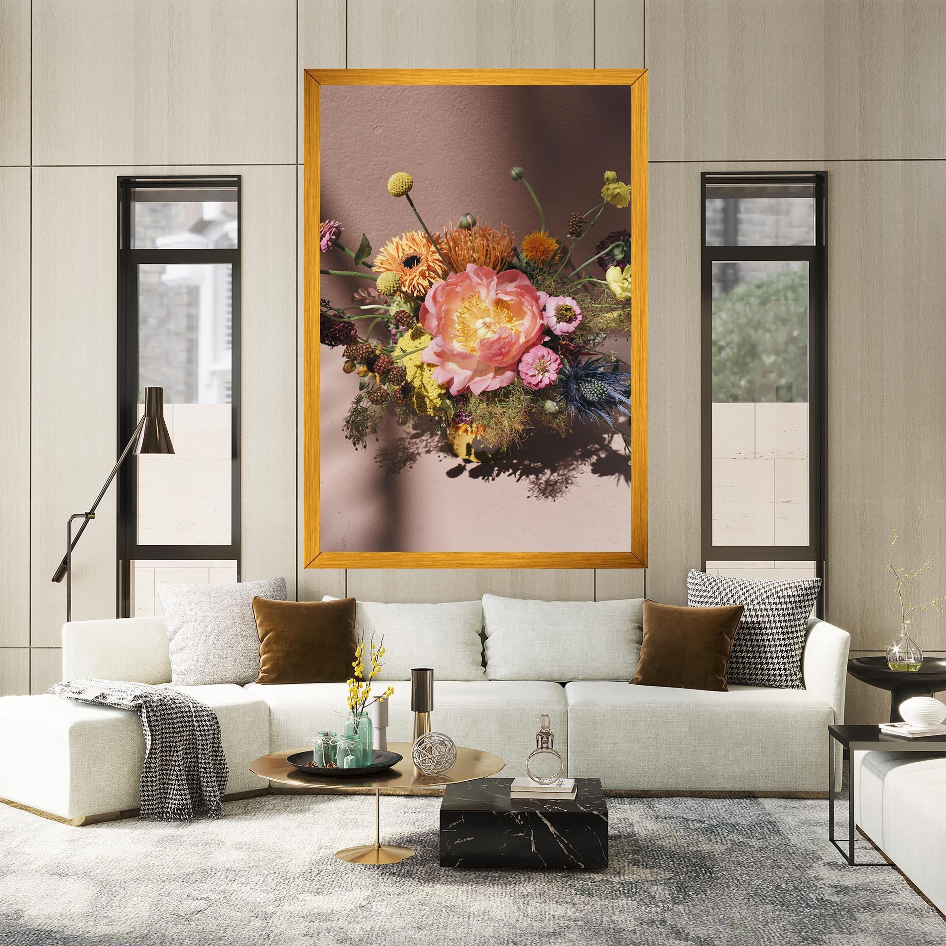 Tablou Canvas Pastel Orange Bouquet mockup 2