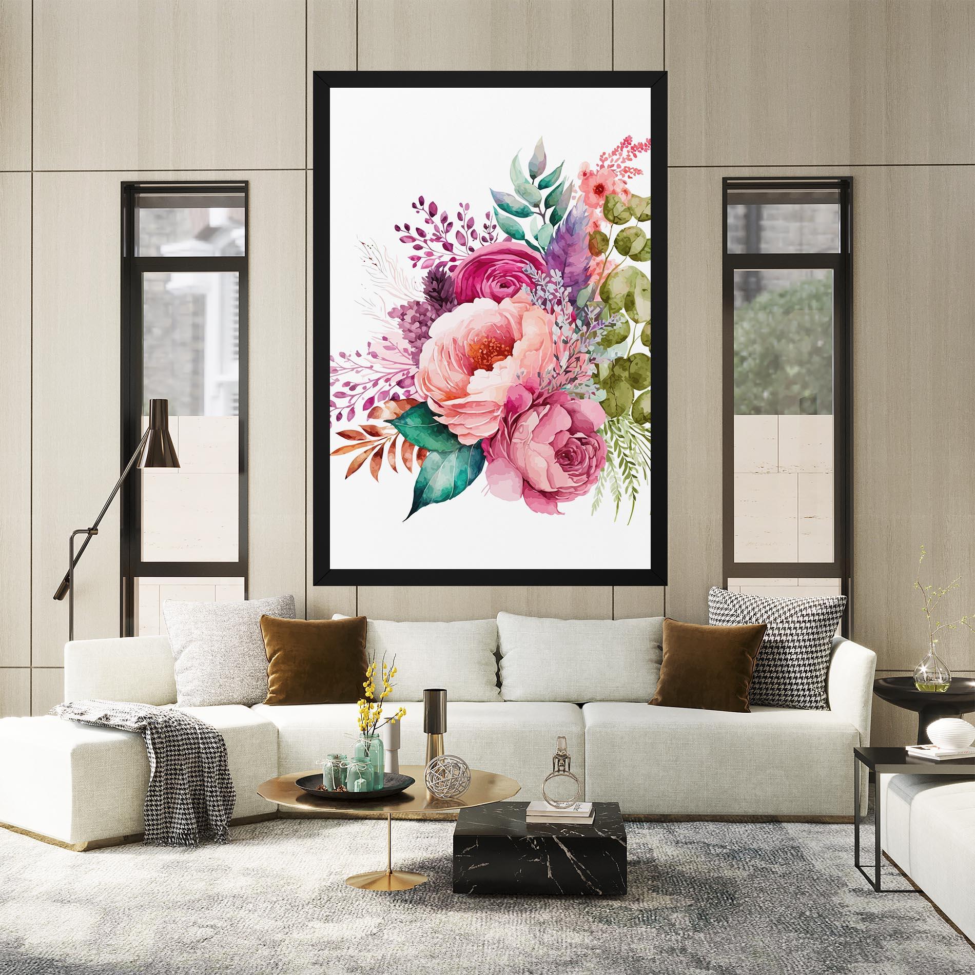 Tablou Canvas Bouquet Of Pink Roses mockup 2