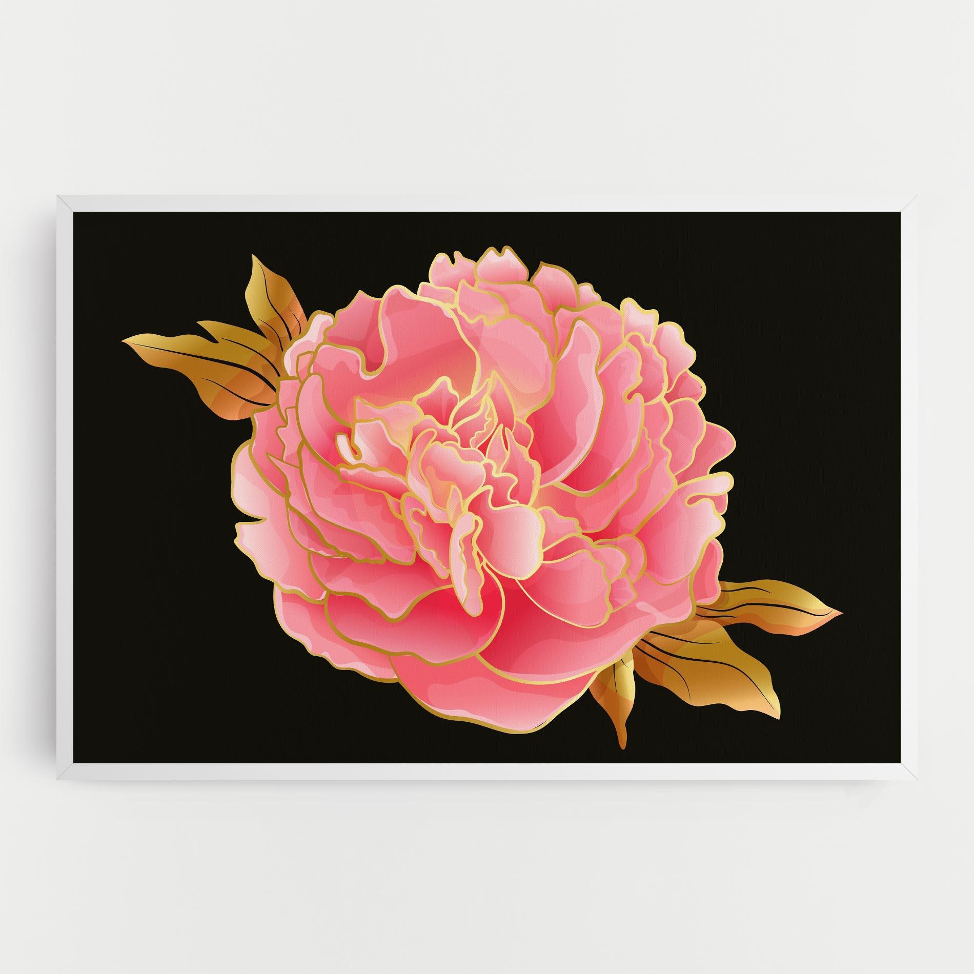 Tablou Canvas Gold Pinkk Peony mockup 0