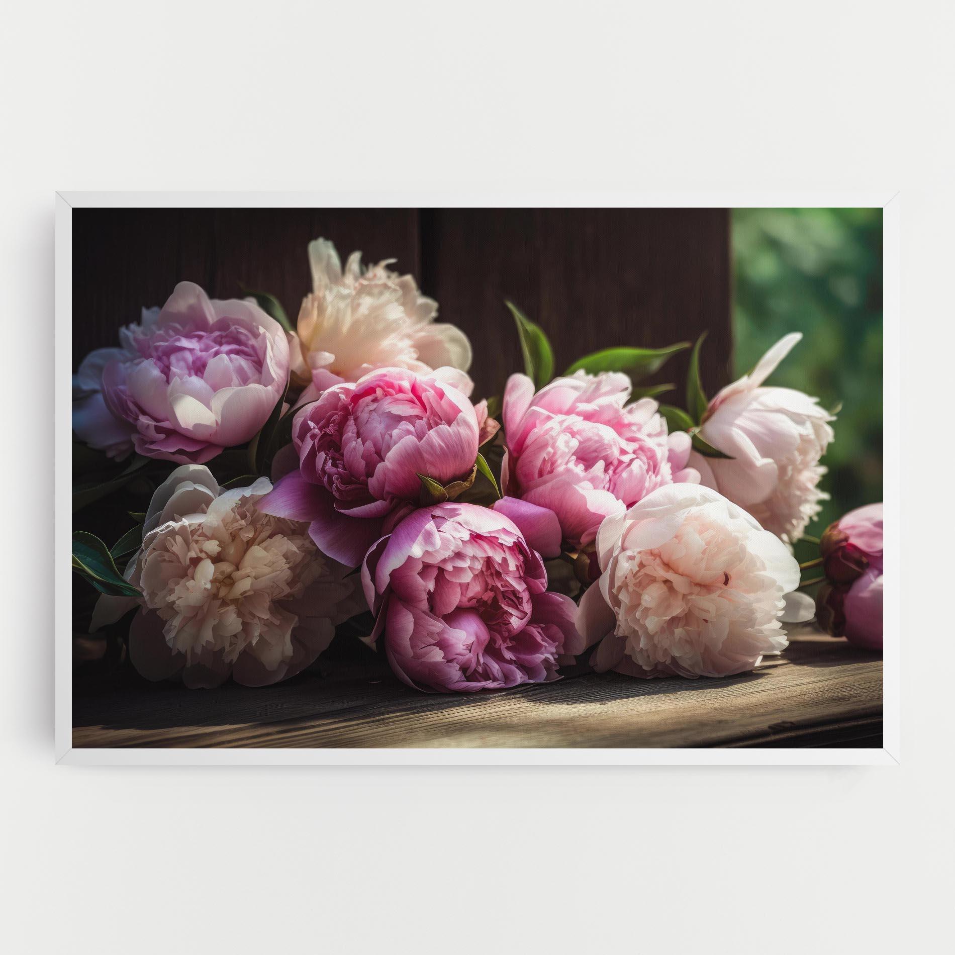 Tablou Canvas Peonies On The Table mockup 0