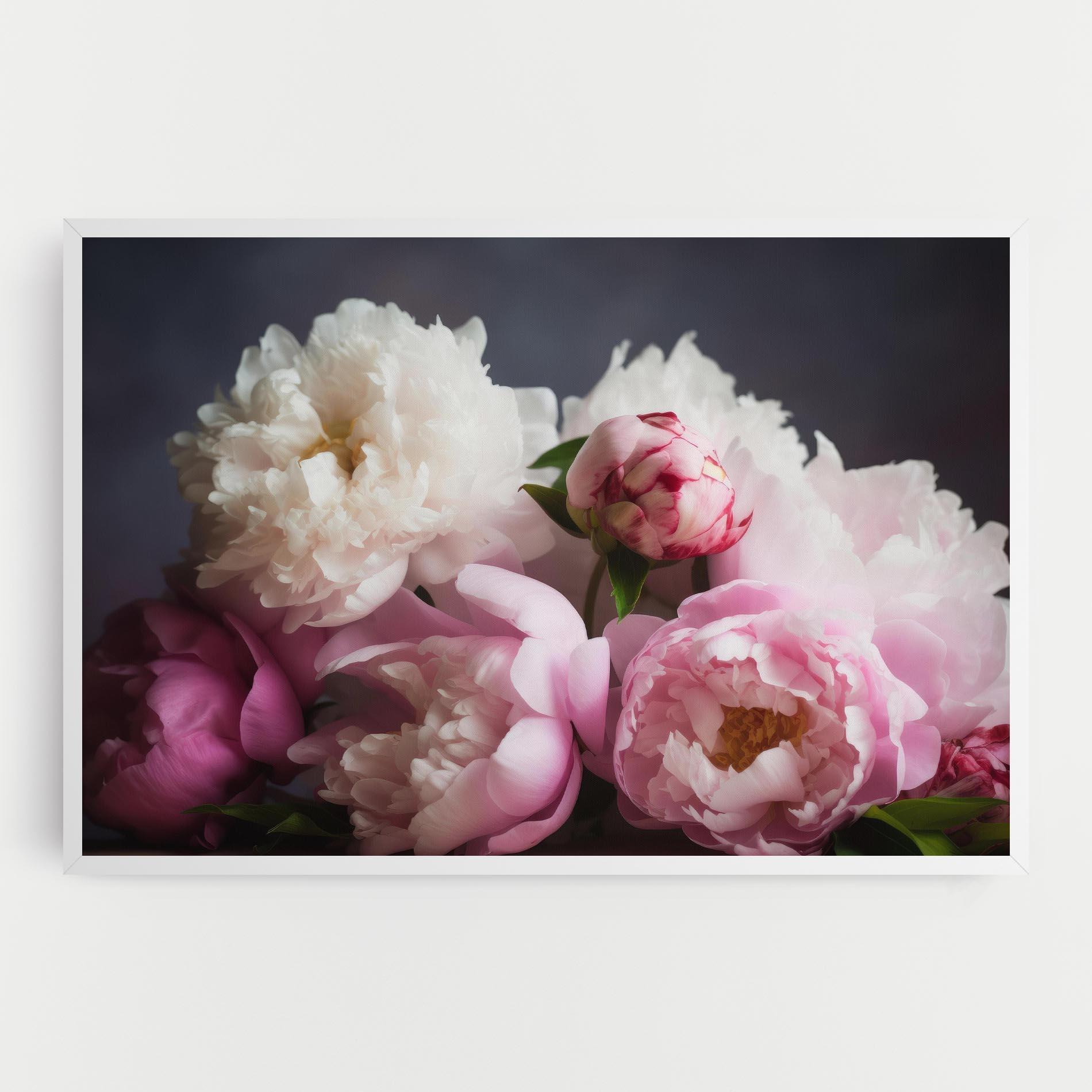 Tablou Canvas Peonies With Grey mockup 0