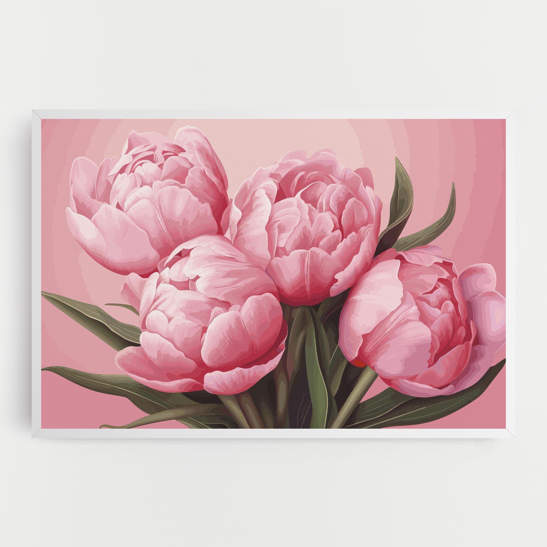 Tablou Canvas Peony On Pink mockup 0