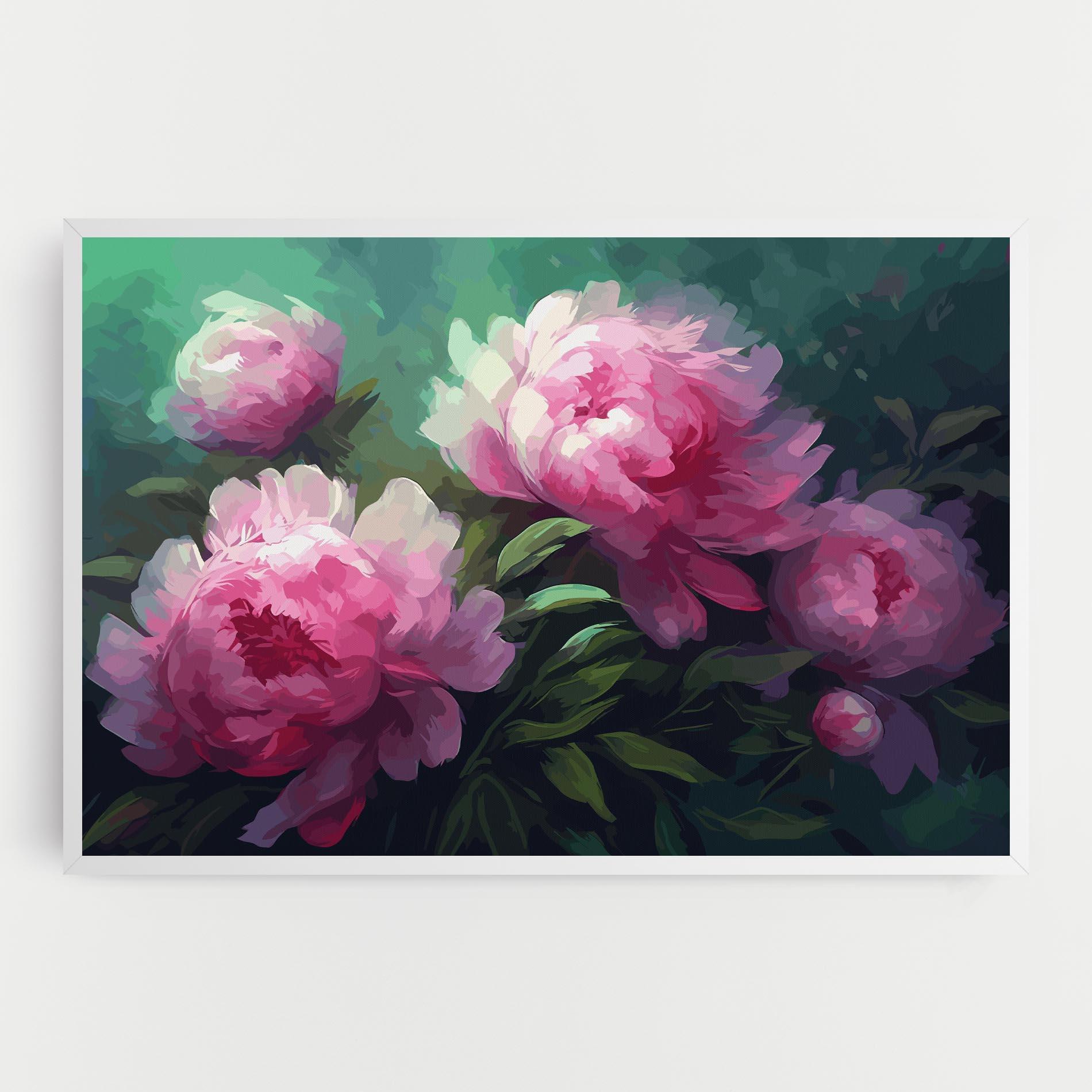 Tablou Canvas Pretty Peony Paint mockup 0
