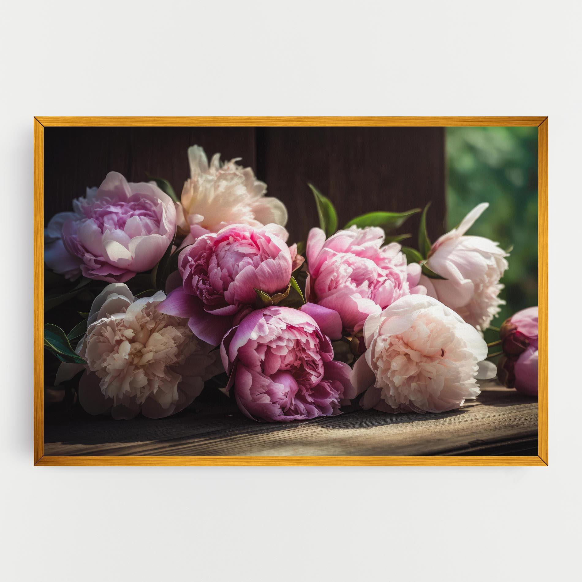 Tablou Canvas Peonies On The Table mockup 0