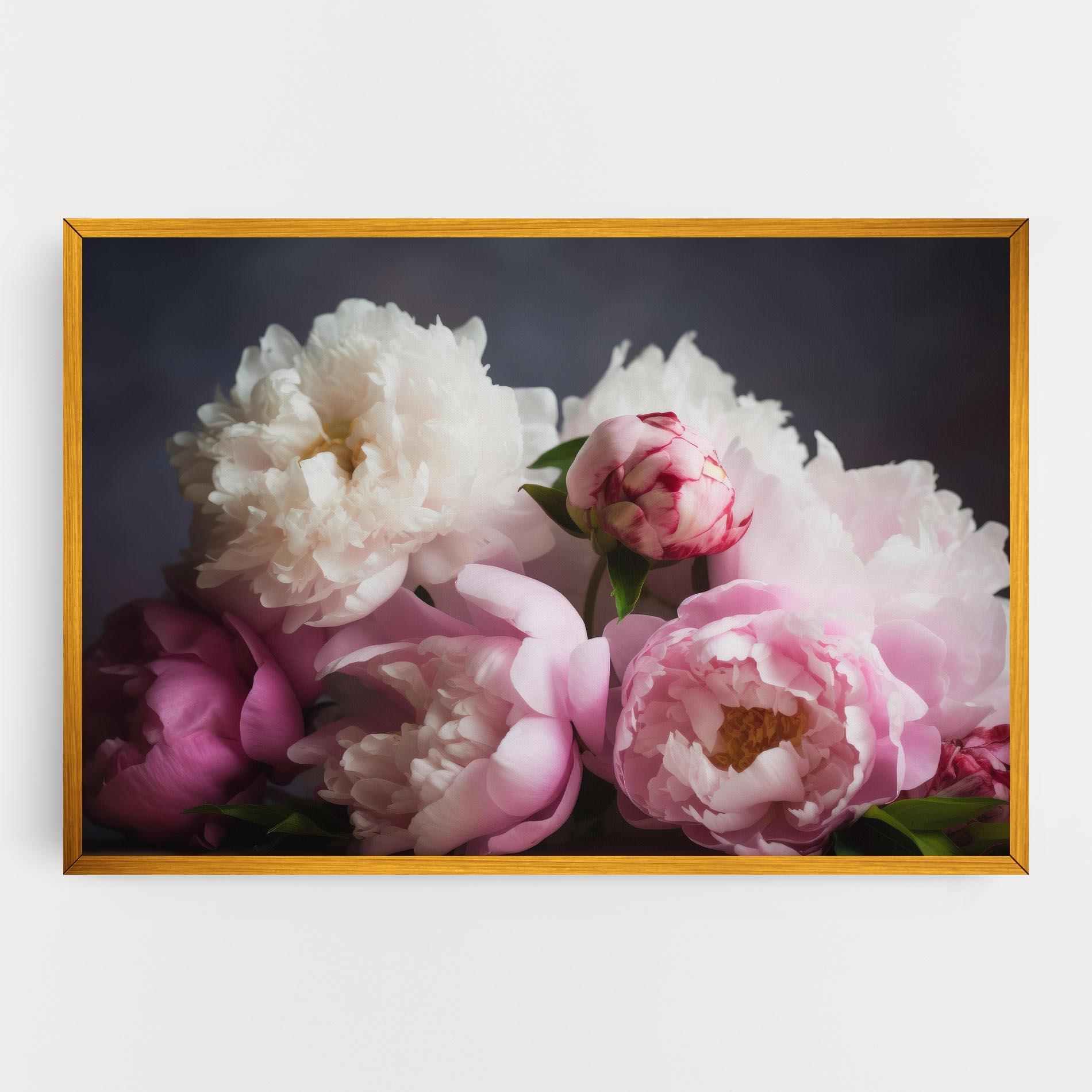 Tablou Canvas Peonies With Grey mockup 0